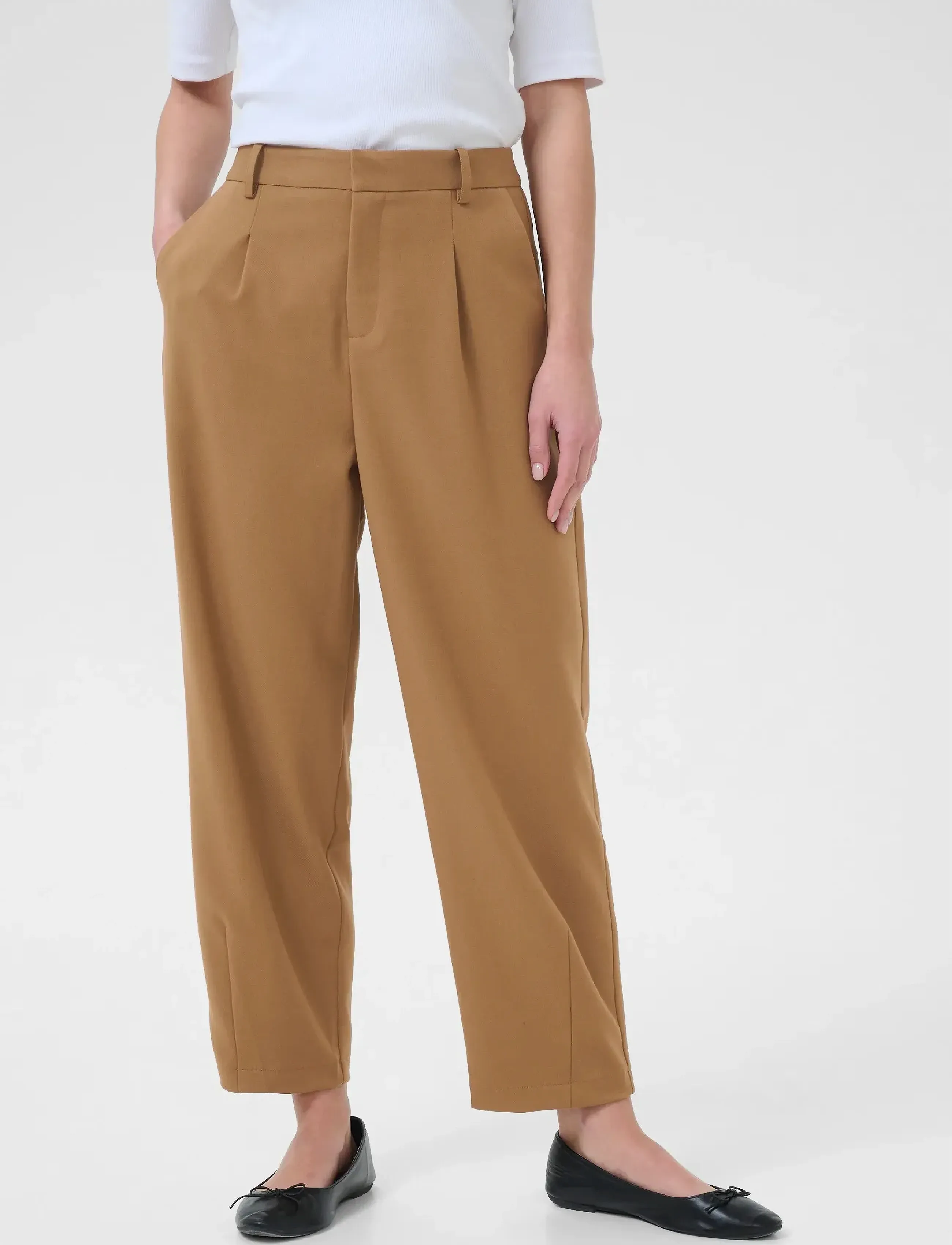 Kaffe Kamerle Pants Cropped, 32, Trousers, Braun - Suitpants, Frauen