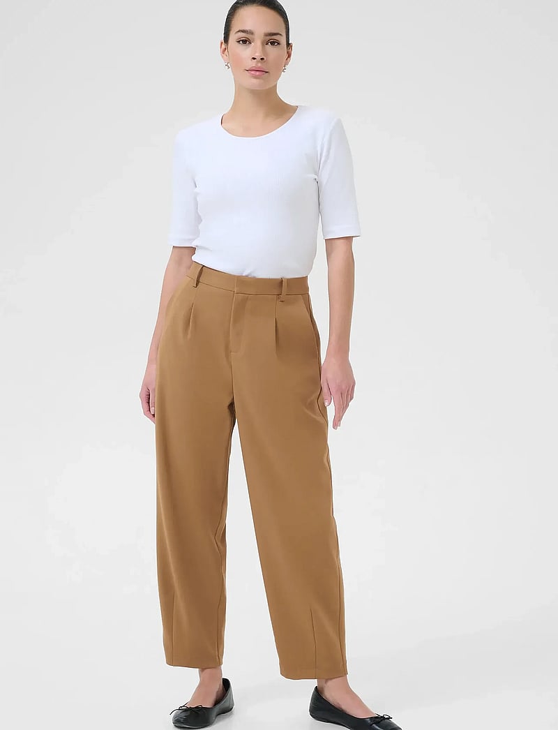 Kaffe - KAmerle Pants Cropped - pidulikud püksid - toasted coconut - 3