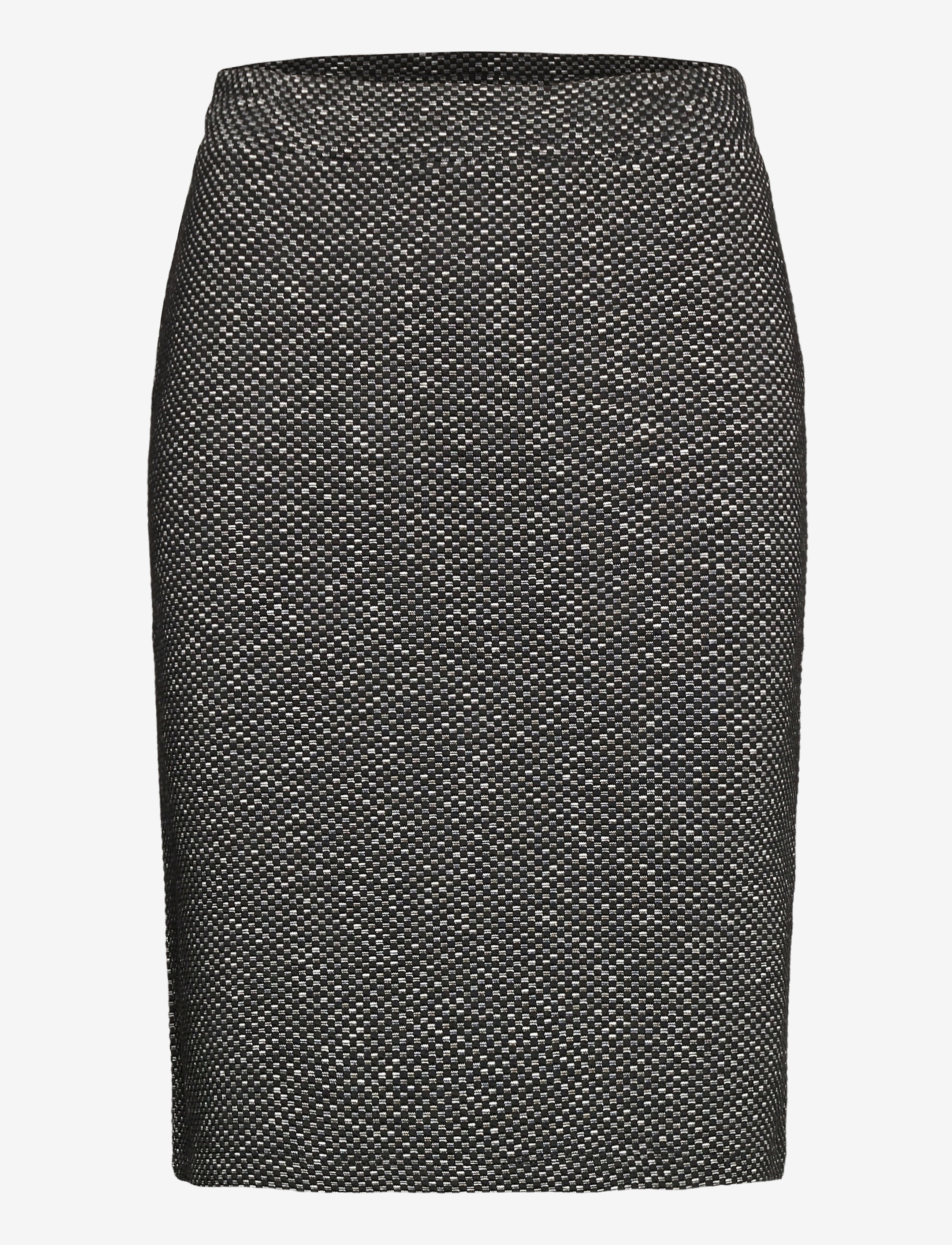 Kaffe KAtippie Skirt - Kaffe - BLACK / CHALK MINI CHECK / black