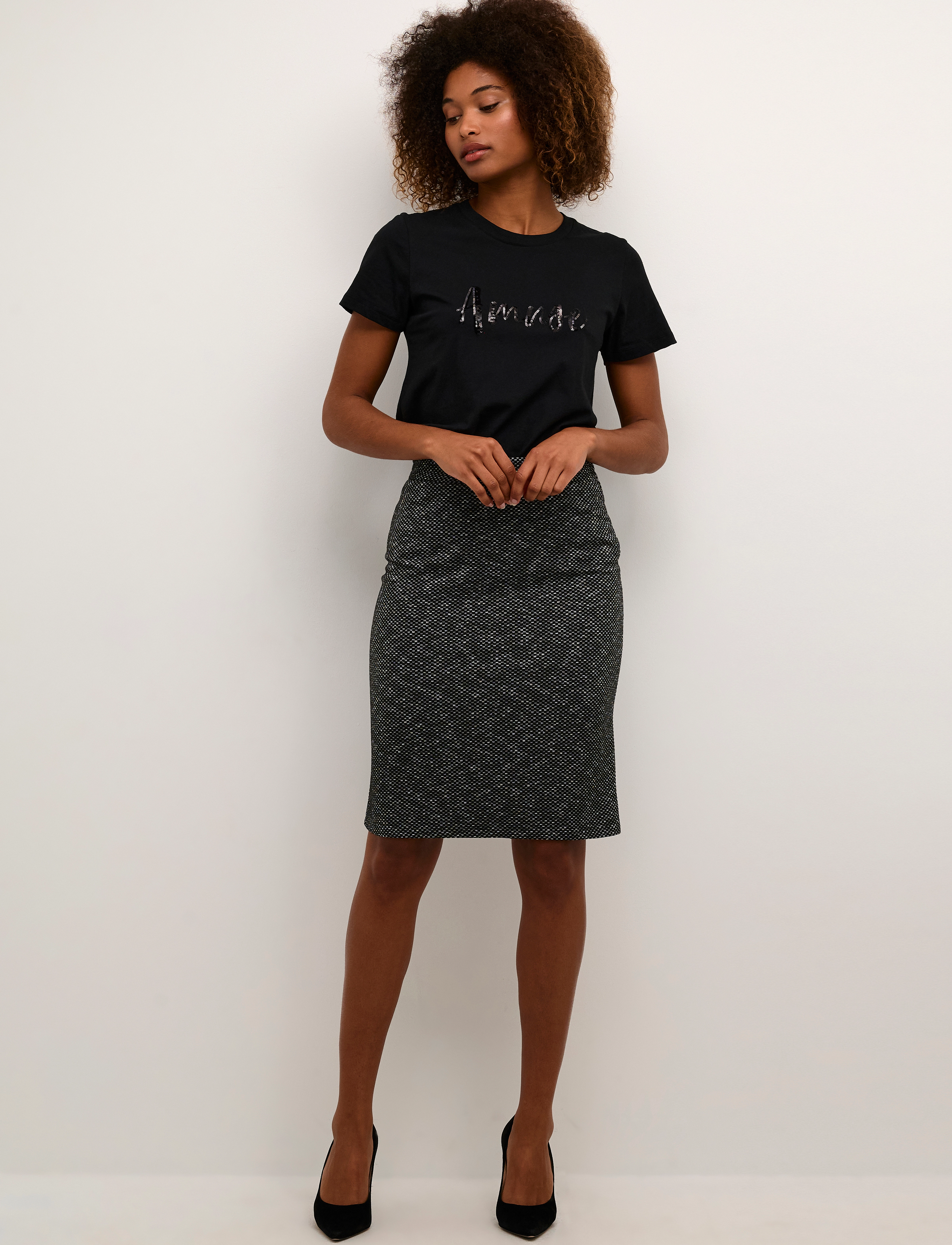 Kaffe - KAtippie Skirt - black / chalk mini check - 3
