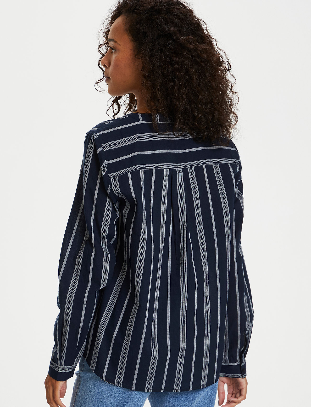 Kaffe - KAsandy Blouse - midnight/chalk yarn dyed strip - 4