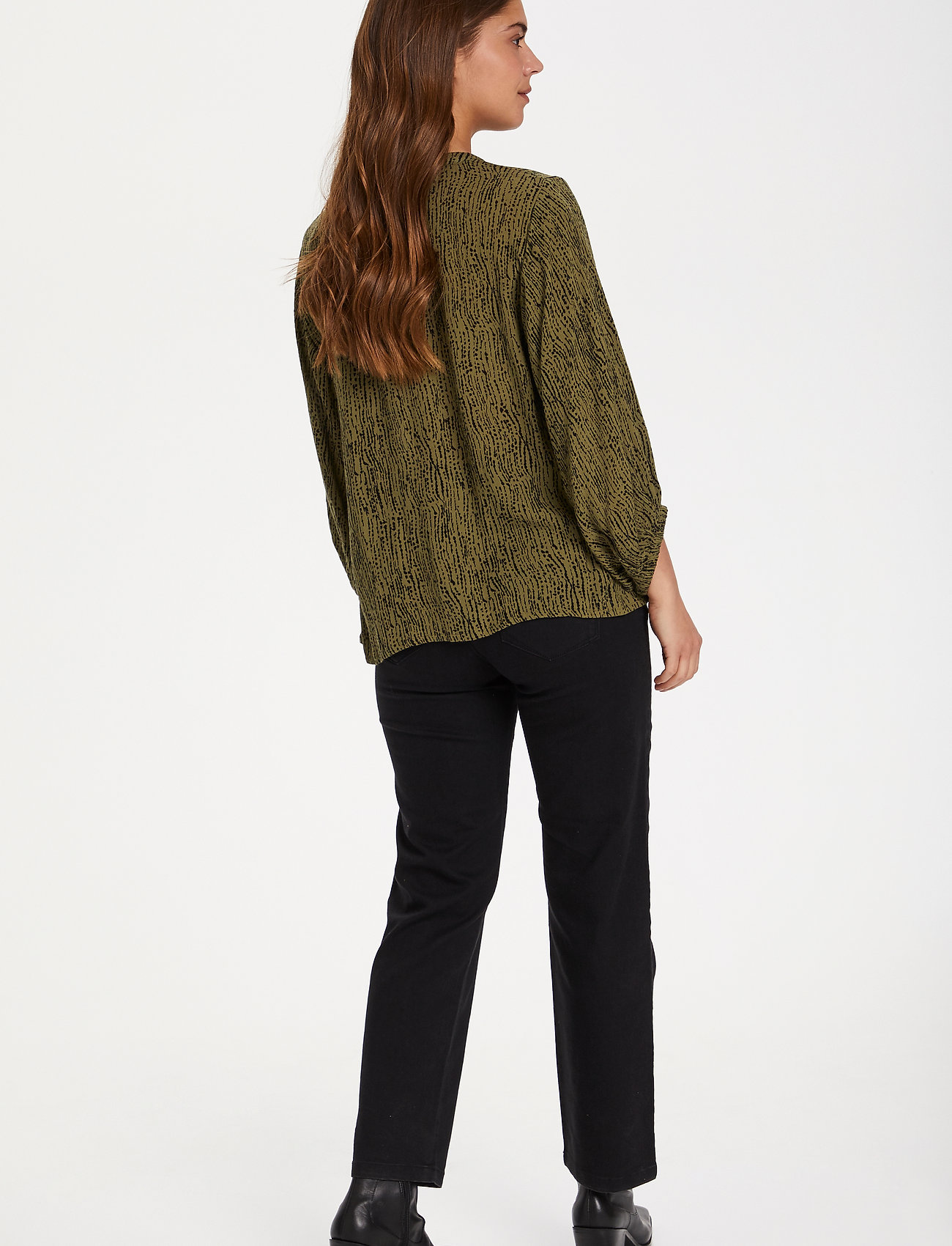 Kaffe - KAriala Amber Blouse - capulet olive-black stroke/dot - 4