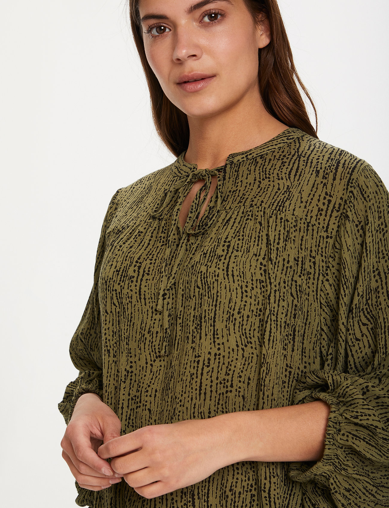 Kaffe - KAriala Amber Blouse - capulet olive-black stroke/dot - 5