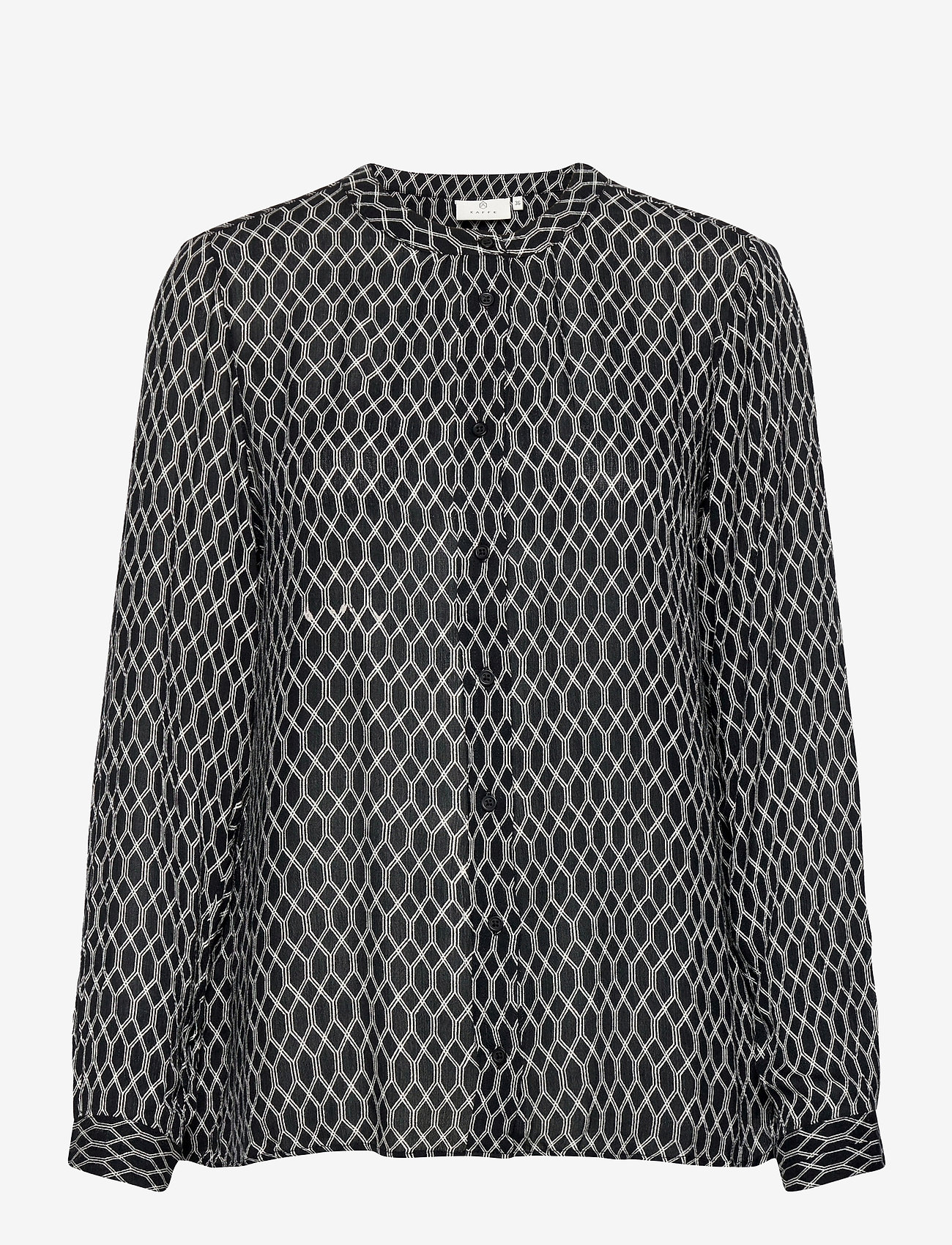 Kaffe - KAkriasa Amber Shirt - black -chalk diamond lines - 0