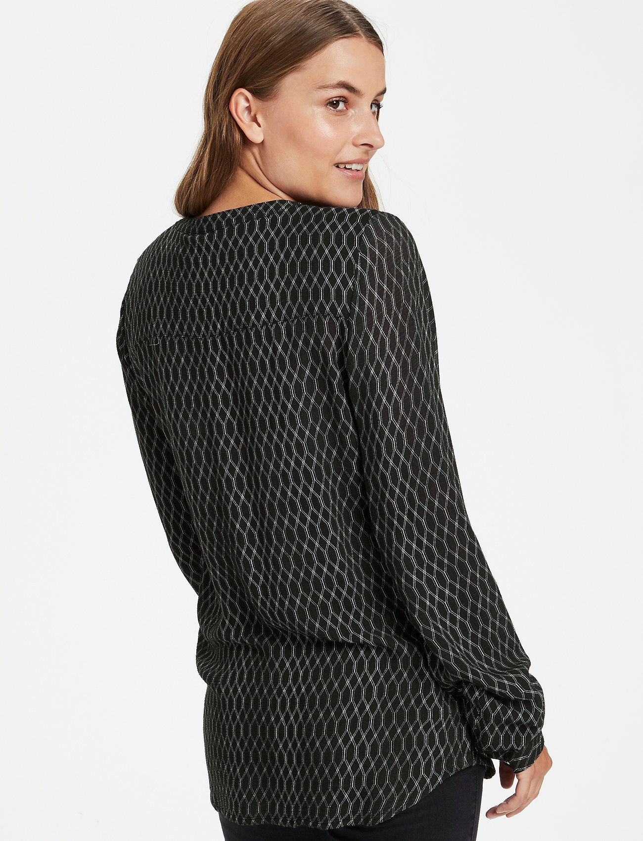 Kaffe - KAkriasa Amber Shirt - black -chalk diamond lines - 4