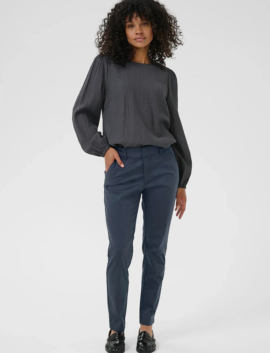 Kaffe - KAlea Chino Pant - slim fit bukser - black oyster - 3