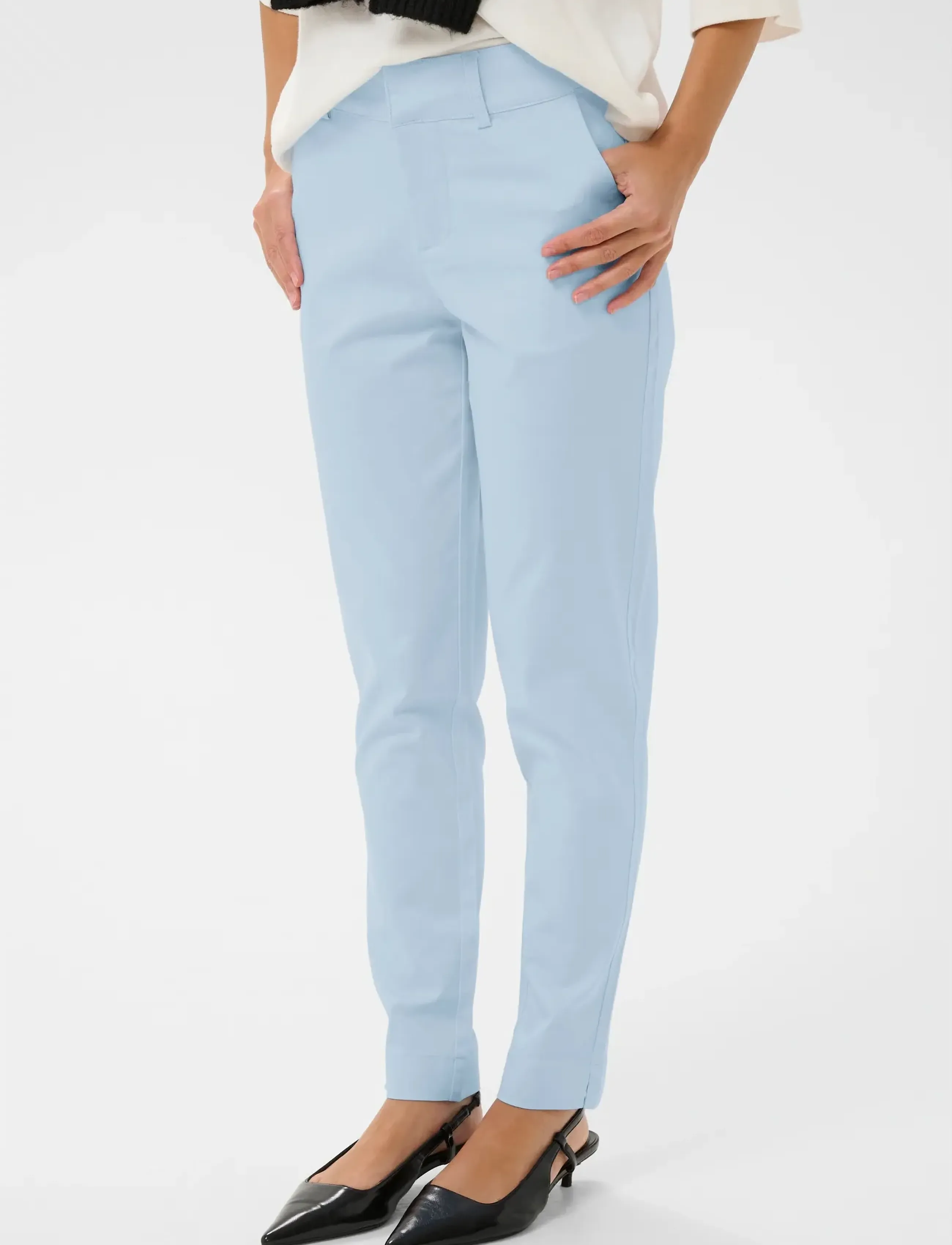 Kaffe Kalea Chino Pant, 46, Trousers, Blau - Slim Fit Frauen