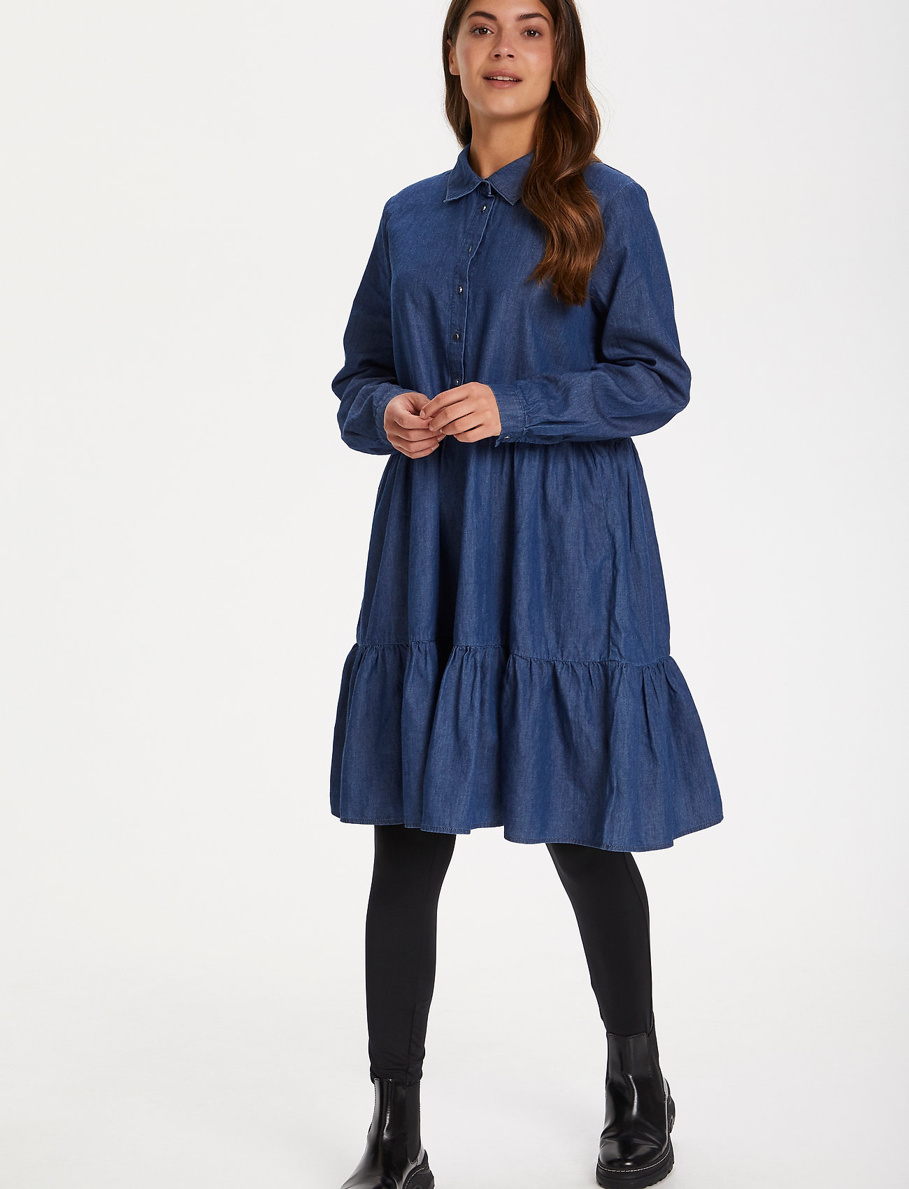 Kaffe - KAtiona Dress - blue denim - 3