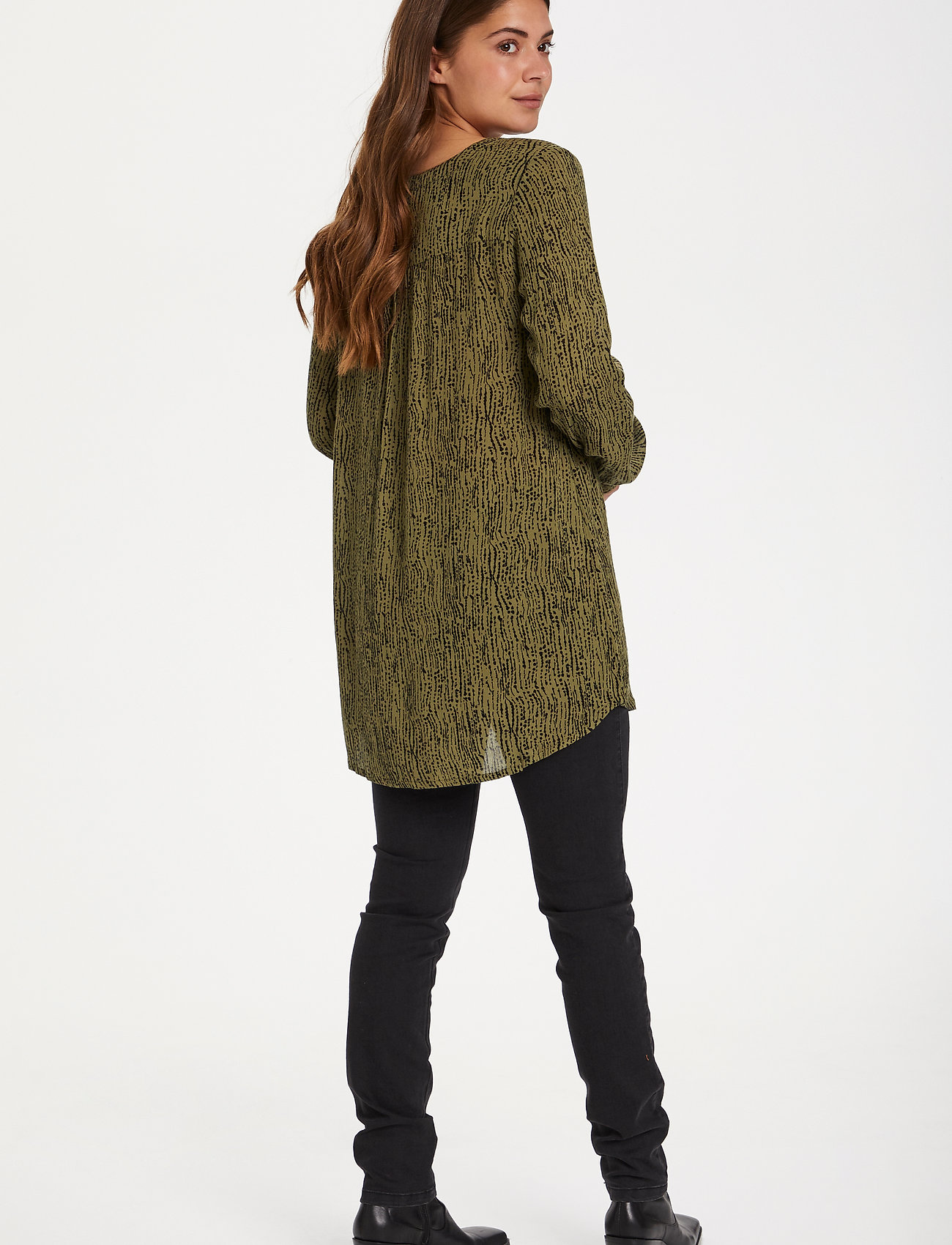 Kaffe - KAriala Amber Tunic - capulet olive-black stroke/dot - 4