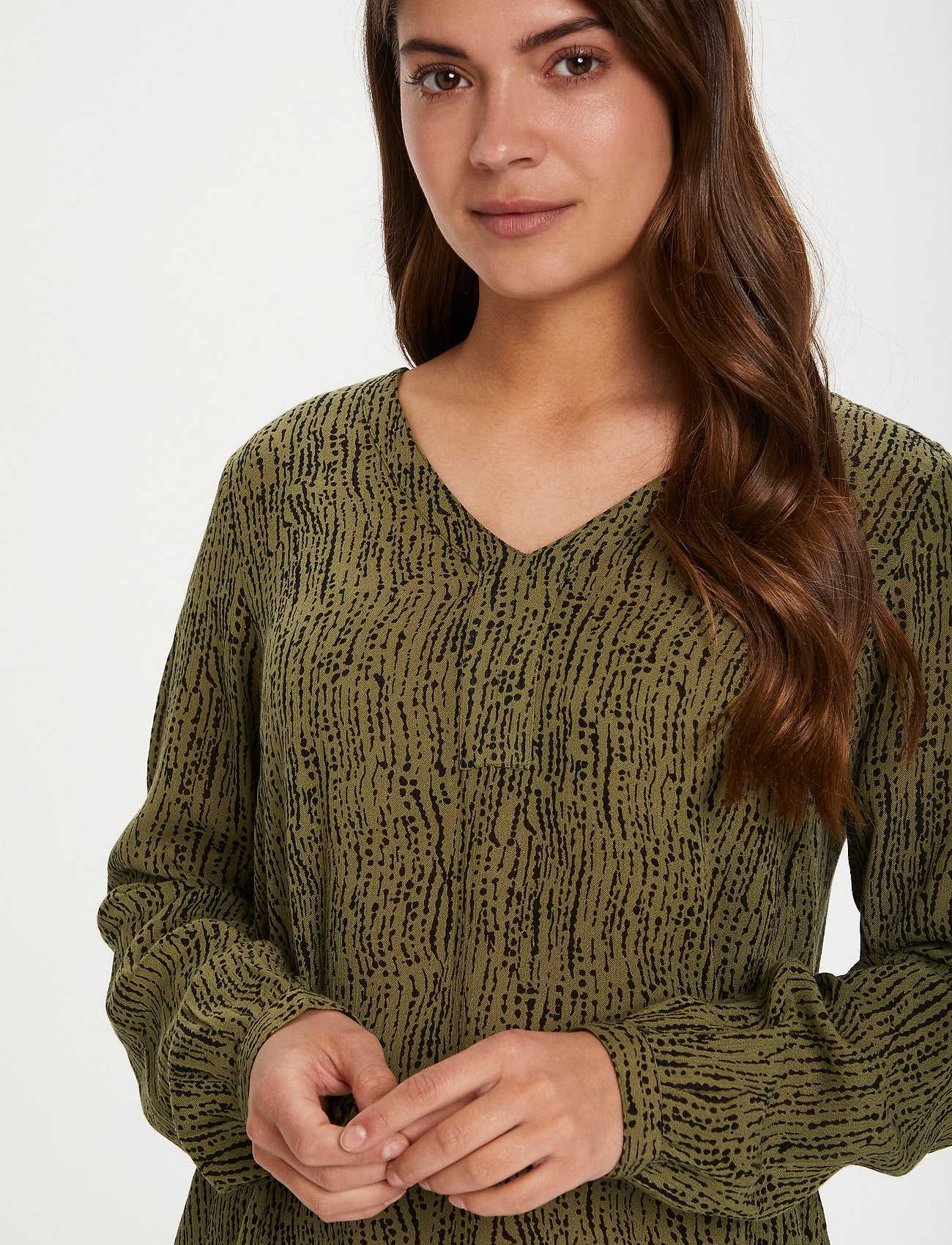 Kaffe - KAriala Amber Tunic - capulet olive-black stroke/dot - 5