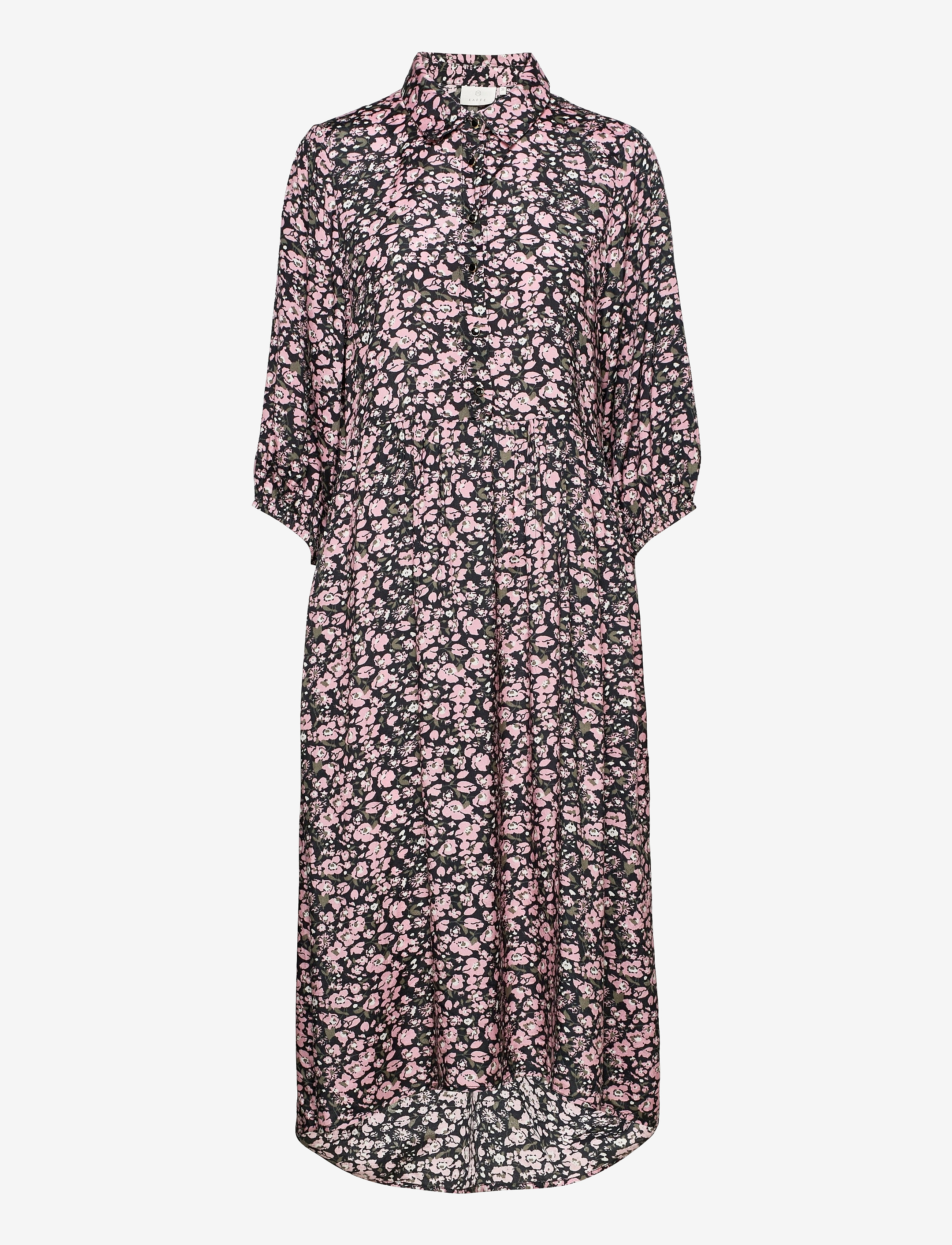 Kaffe KAgardana Dress - Kjoler - CANDY PINK / GRAPE LEAF FLOWER / pink/rose