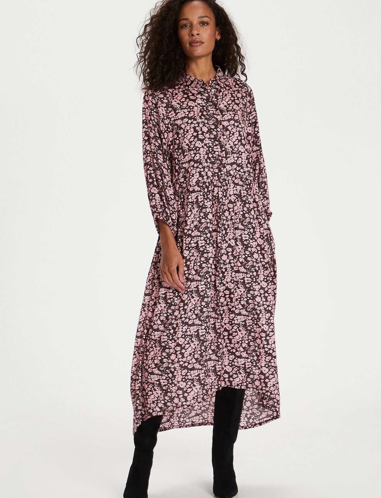 Kaffe - KAgardana Dress - maxi kjoler - candy pink / grape leaf flower - 3