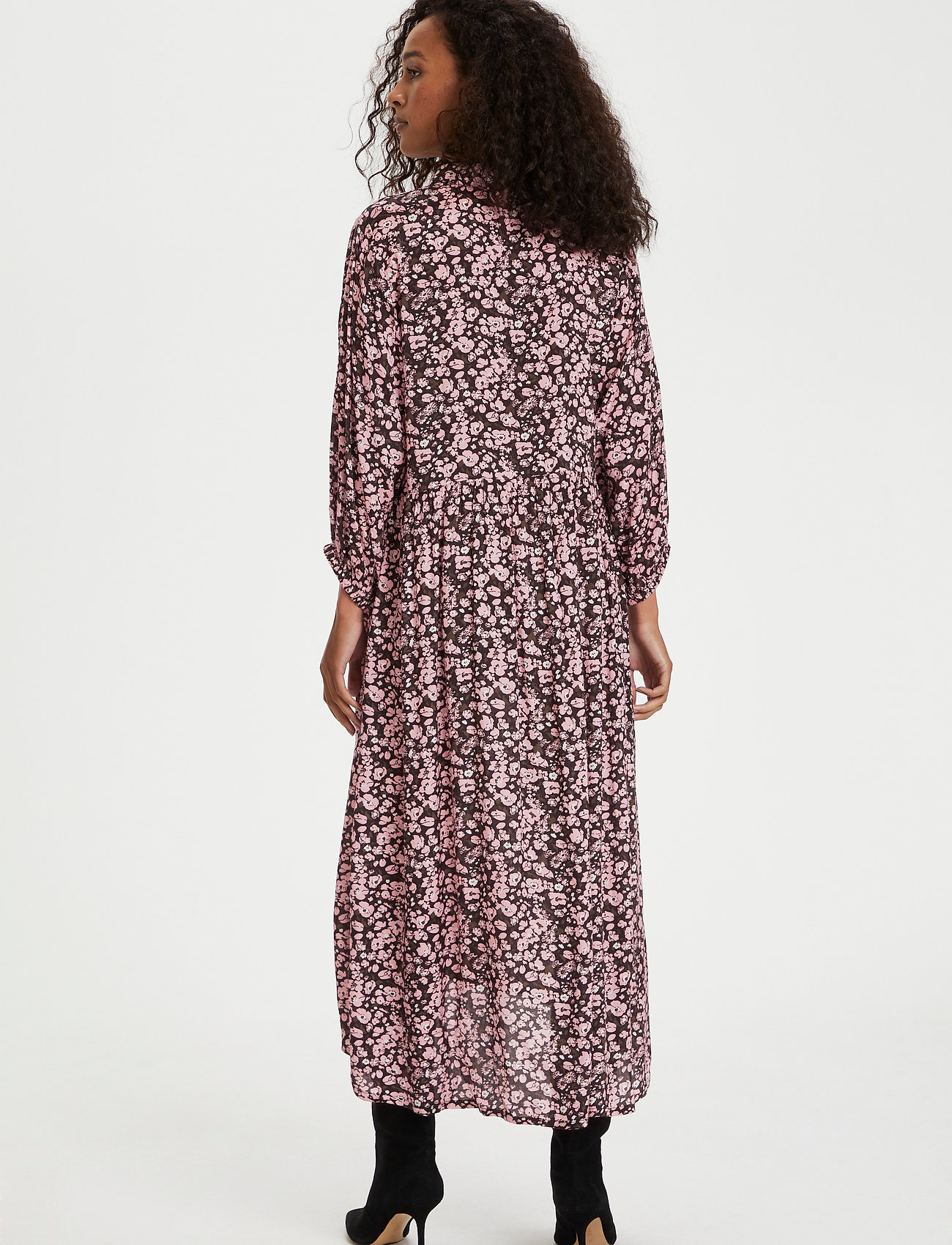 Kaffe - KAgardana Dress - maxi kjoler - candy pink / grape leaf flower - 4