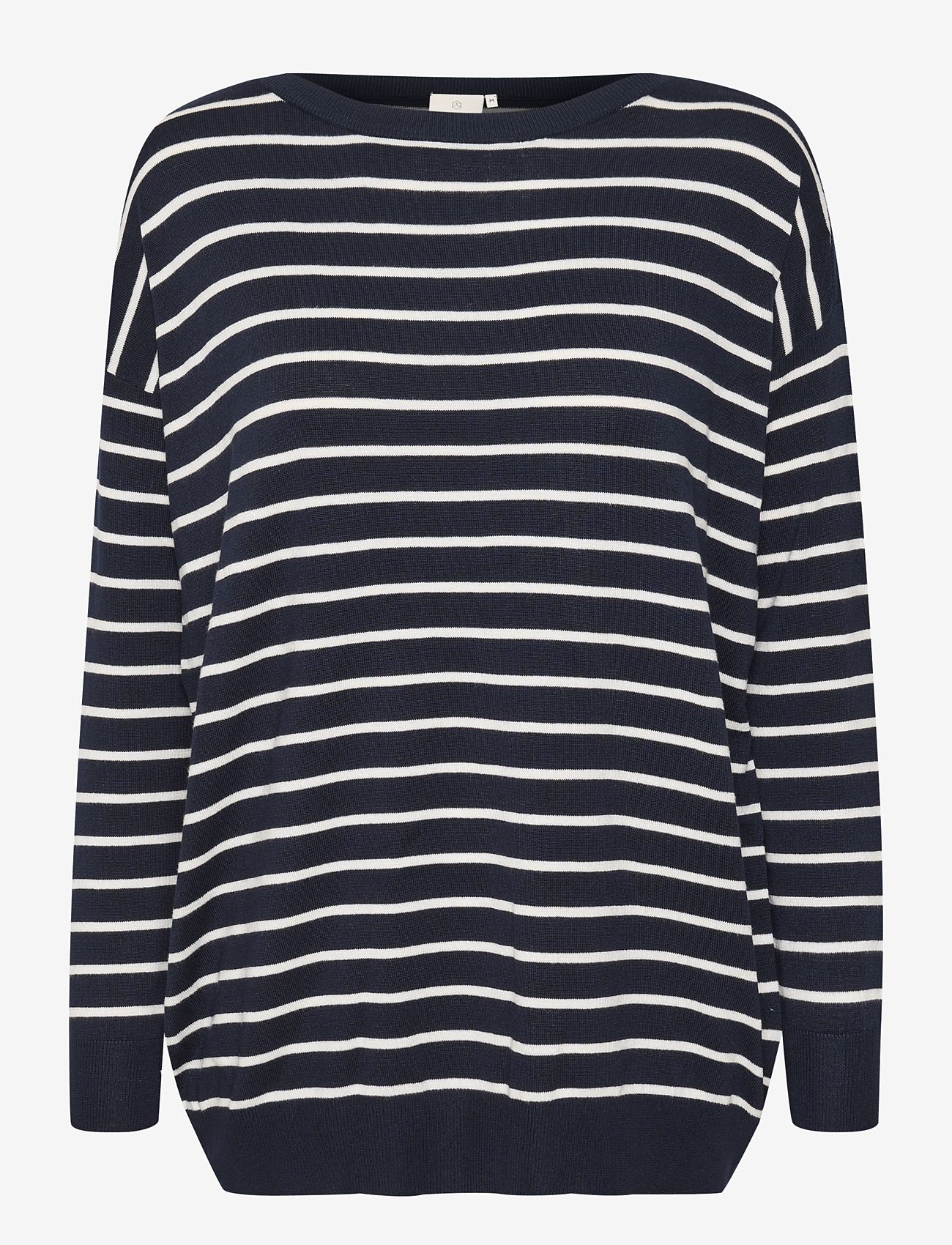 Kaffe - KAlizza Boat Neck Pullover - pullover - midnight marine w.chalk strips - 1