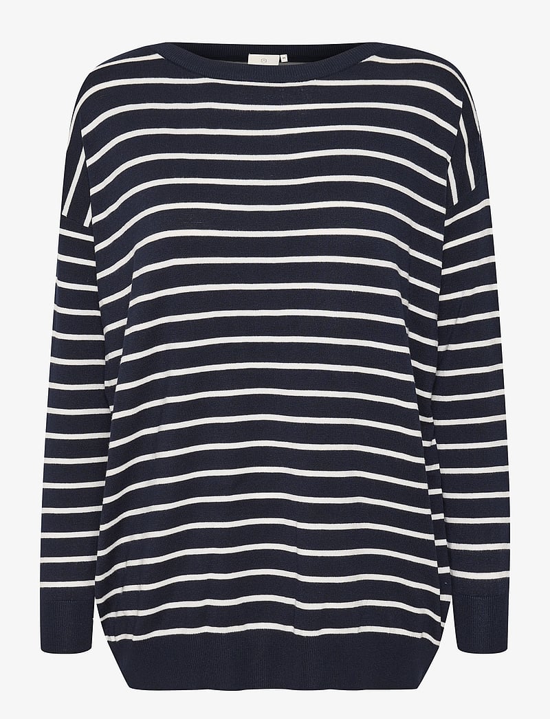 Kaffe - KAlizza Boat Neck Pullover - pullover - midnight marine w.chalk strips - 1