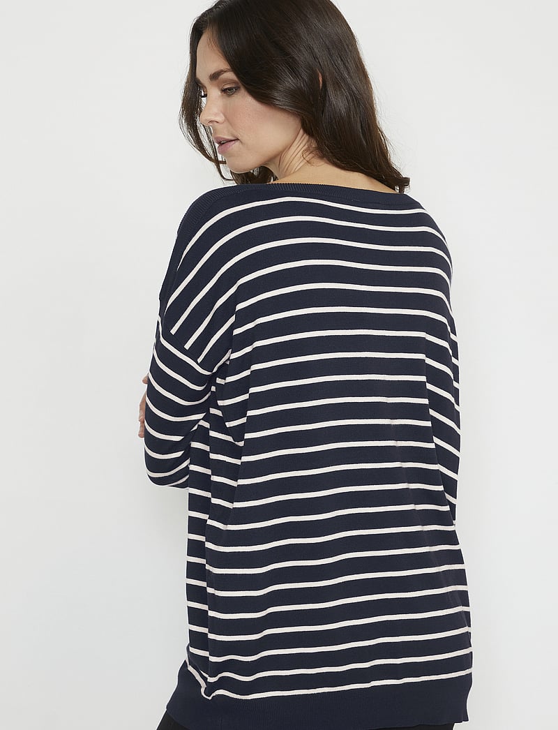 Kaffe - KAlizza Boat Neck Pullover - pullover - midnight marine w.chalk strips - 5