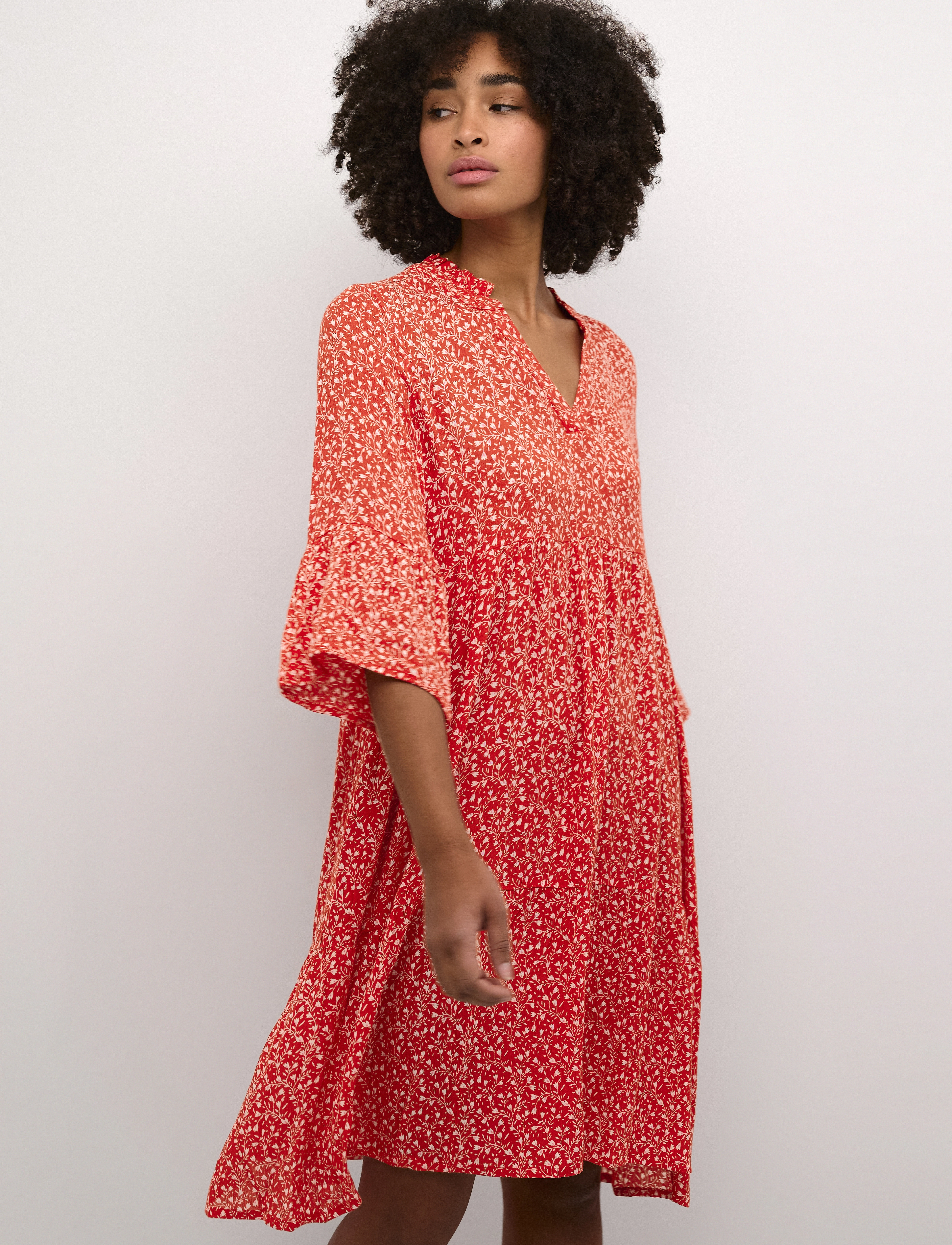 Kaffe KAberna Amber Dress - Kjoler - RED PETIT FLEUR / red