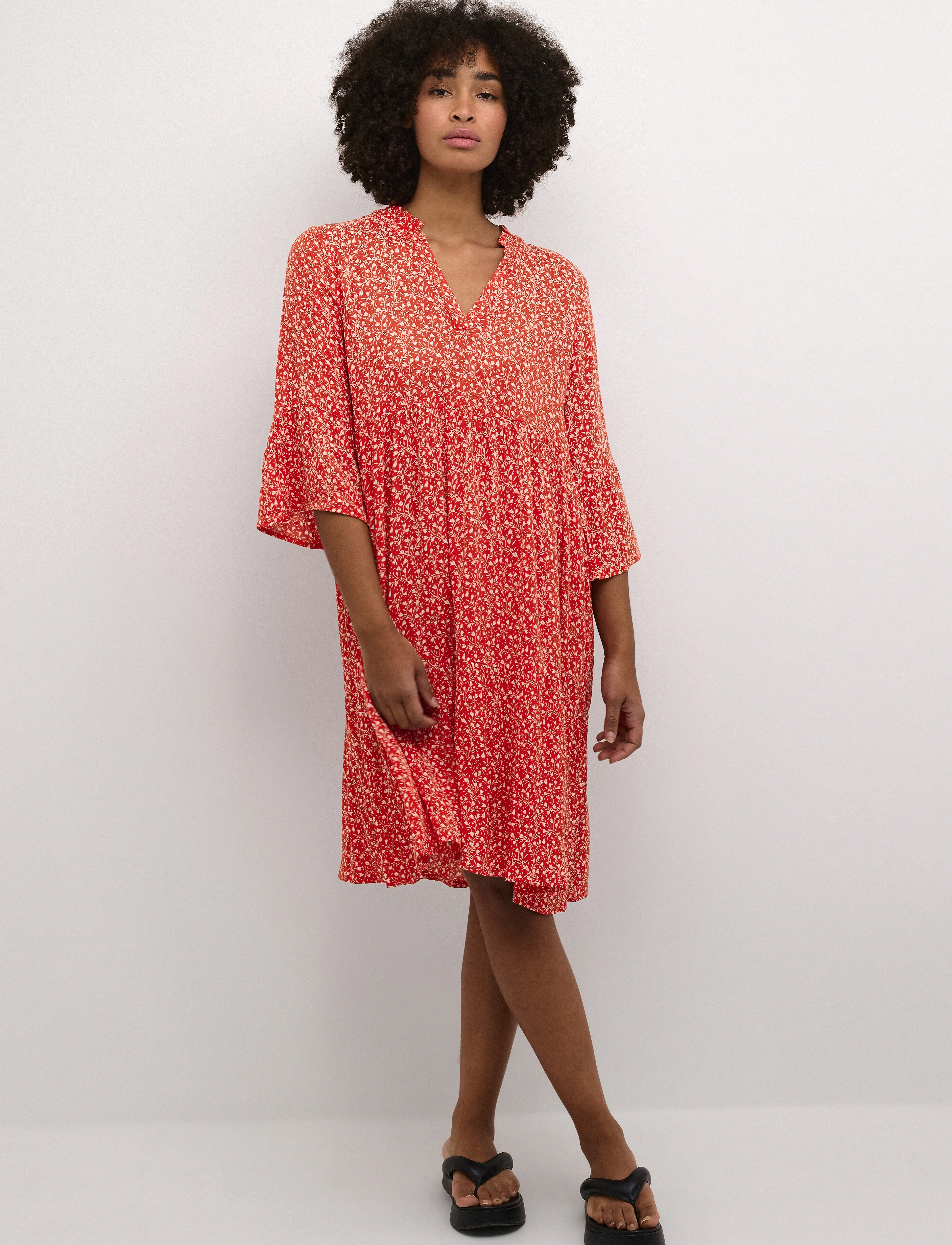 Kaffe - KAberna Amber Dress - laveste priser - red petit fleur - 3