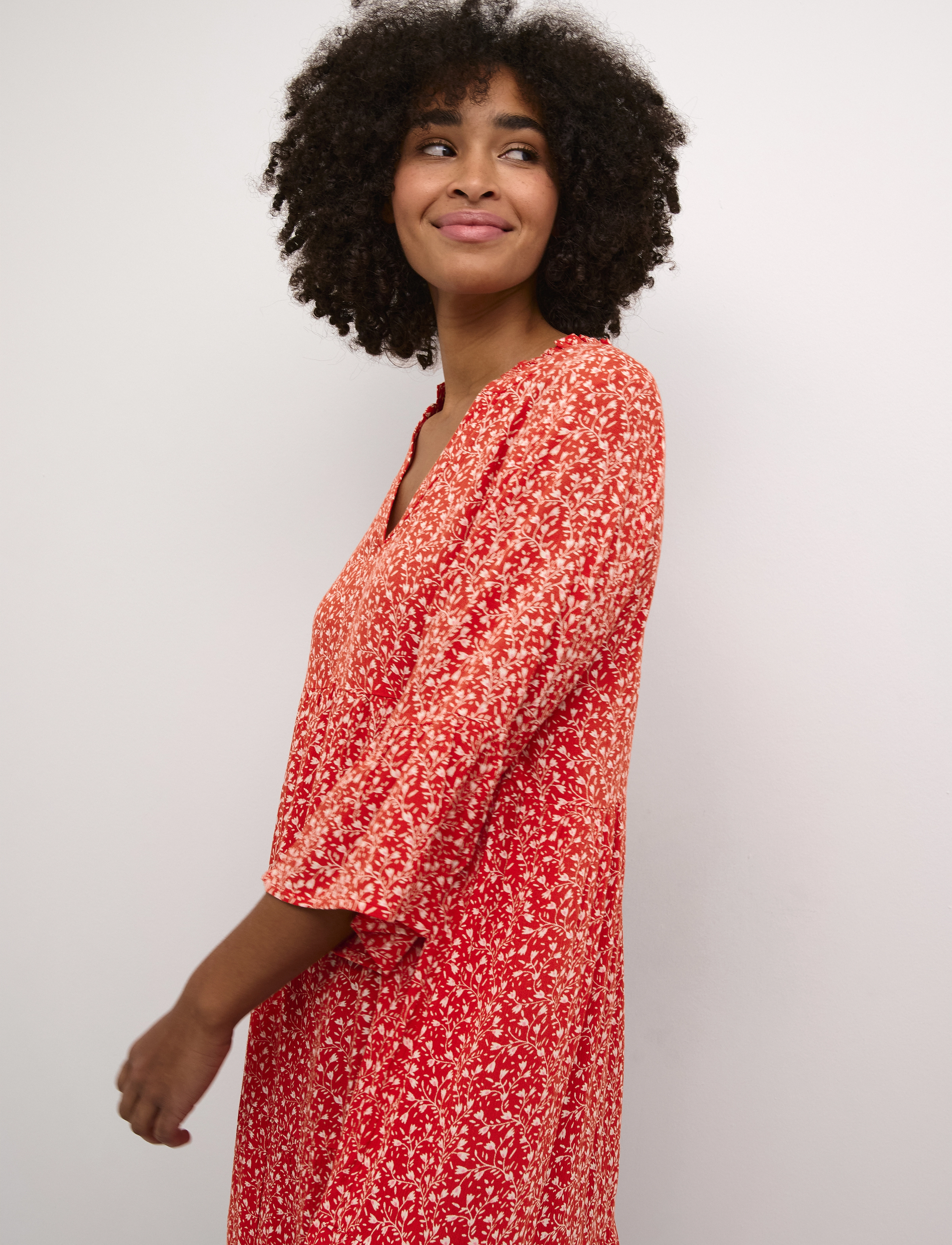 Kaffe - KAberna Amber Dress - laveste priser - red petit fleur - 5