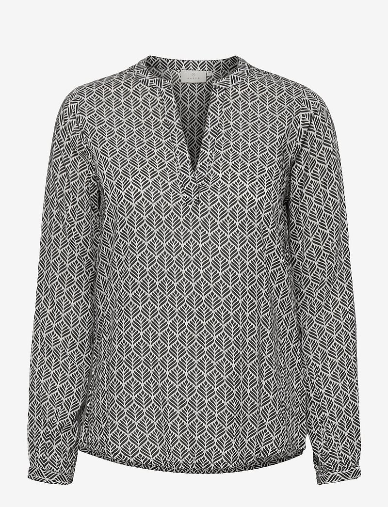 Kaffe - KAfana Tilly Blouse - långärmade blusar - black / chalk fan print - 1