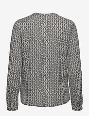 Kaffe - KAfana Tilly Blouse - long-sleeved blouses - black / chalk fan print - 1