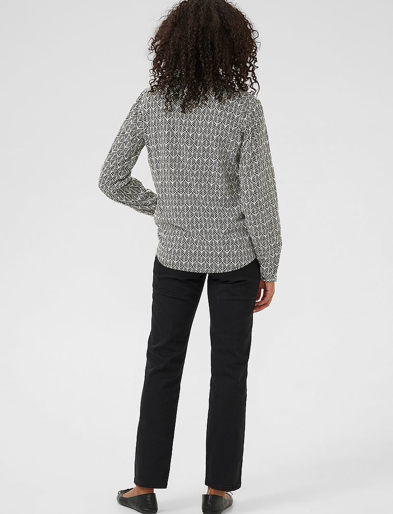 Kaffe - KAfana Tilly Blouse - långärmade blusar - black / chalk fan print - 4