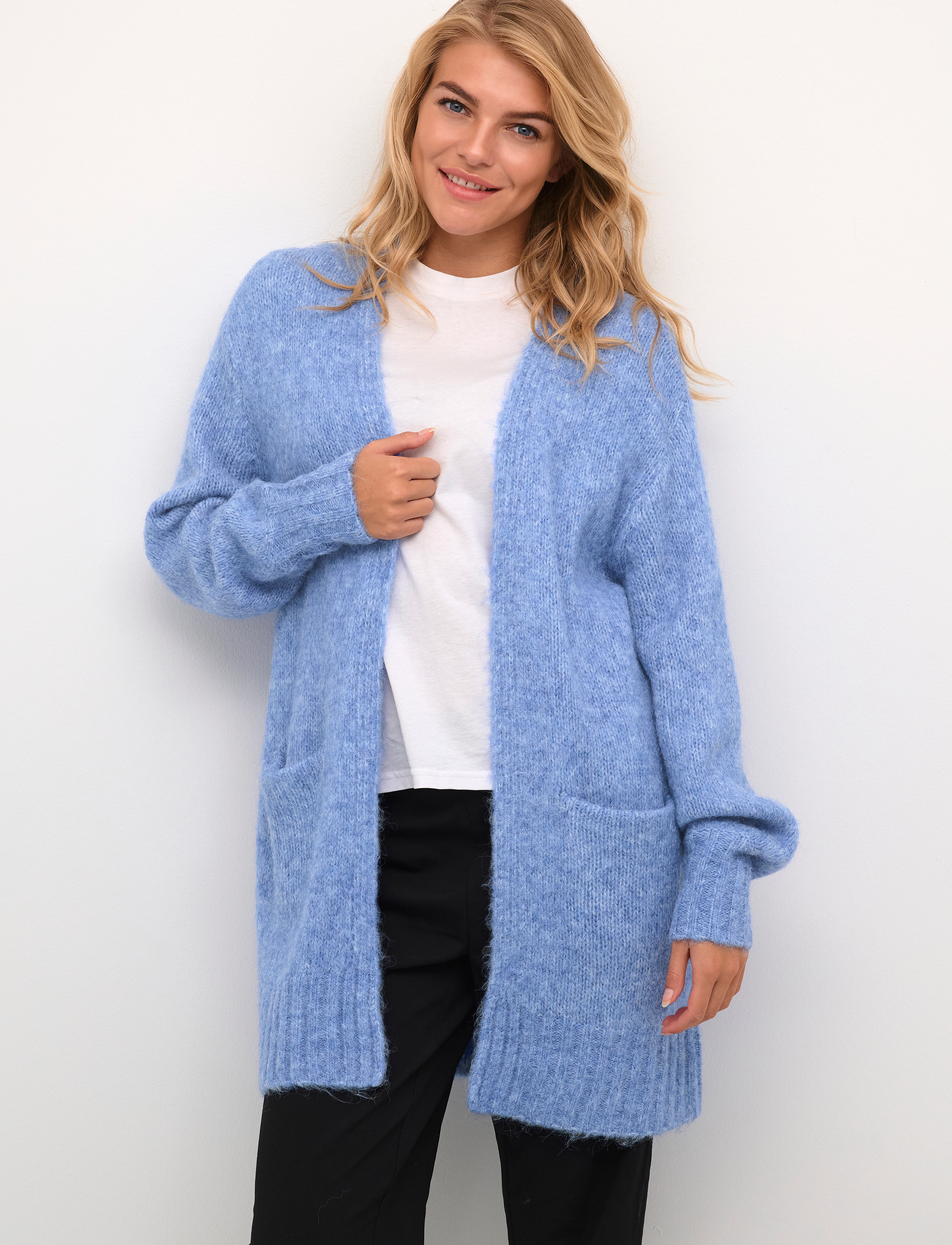 Kaffe - KAalioma Knit Cardigan - cornflower blue melange - 2