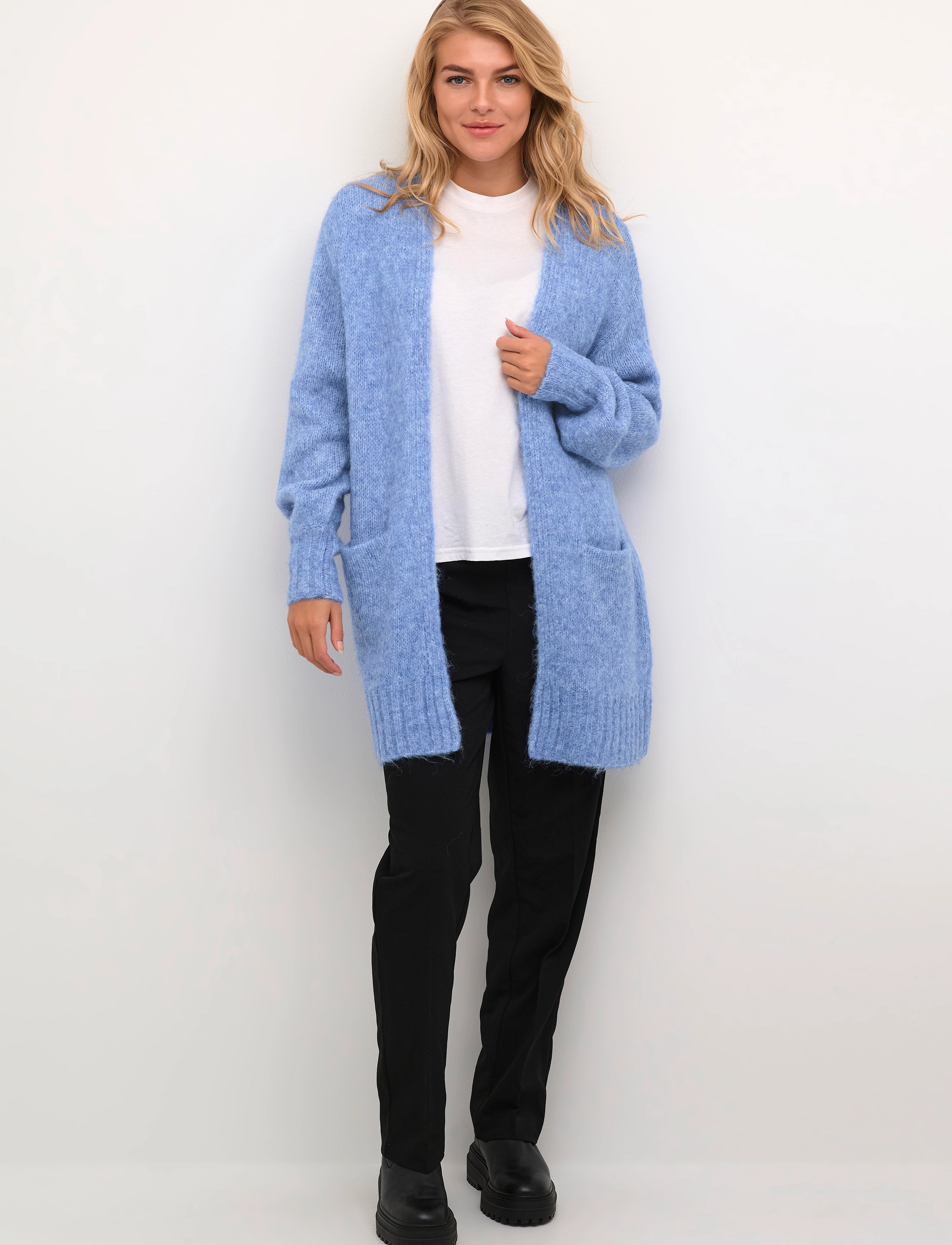 Kaffe - KAalioma Knit Cardigan - cornflower blue melange - 3