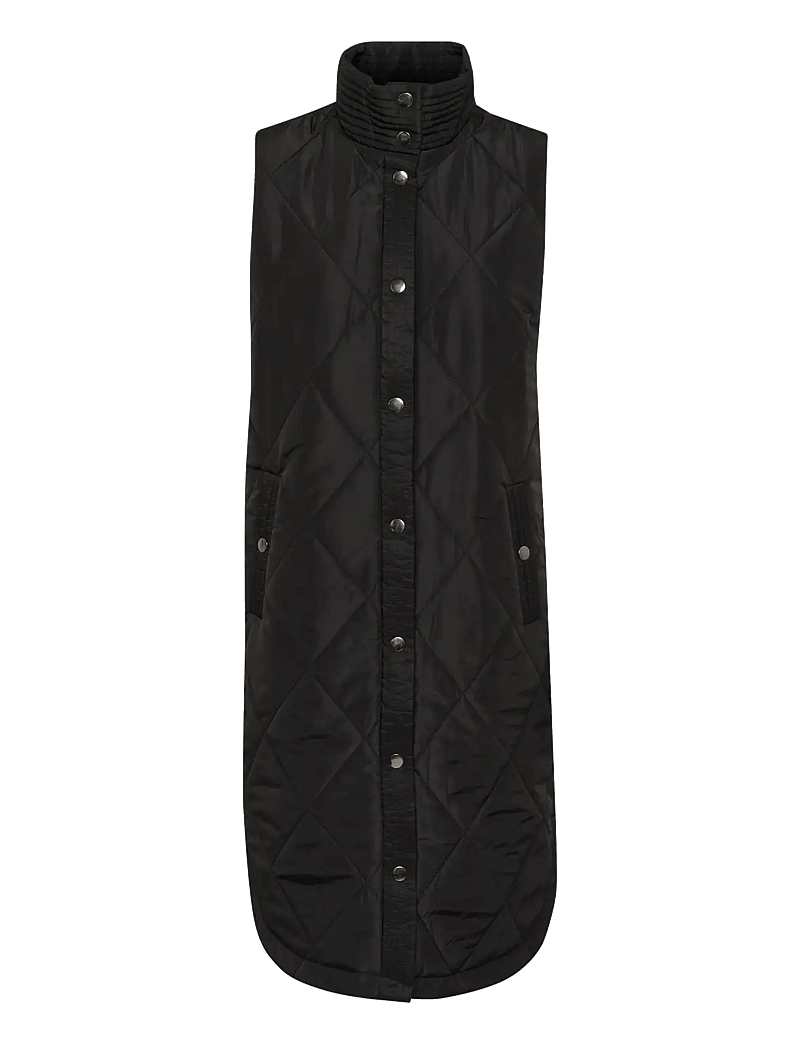 Kaffe - KAmeria Quilted Waist Coat - léttir jakkar - black deep - 1