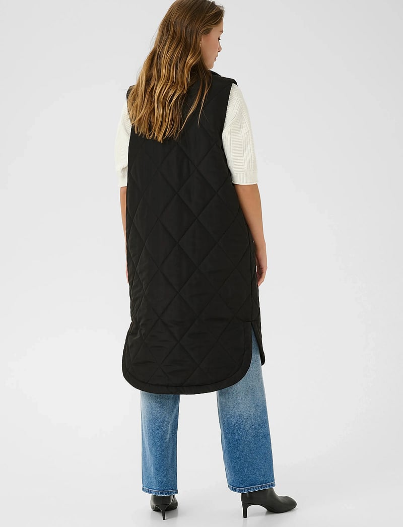 Kaffe - KAmeria Quilted Waist Coat - léttir jakkar - black deep - 4