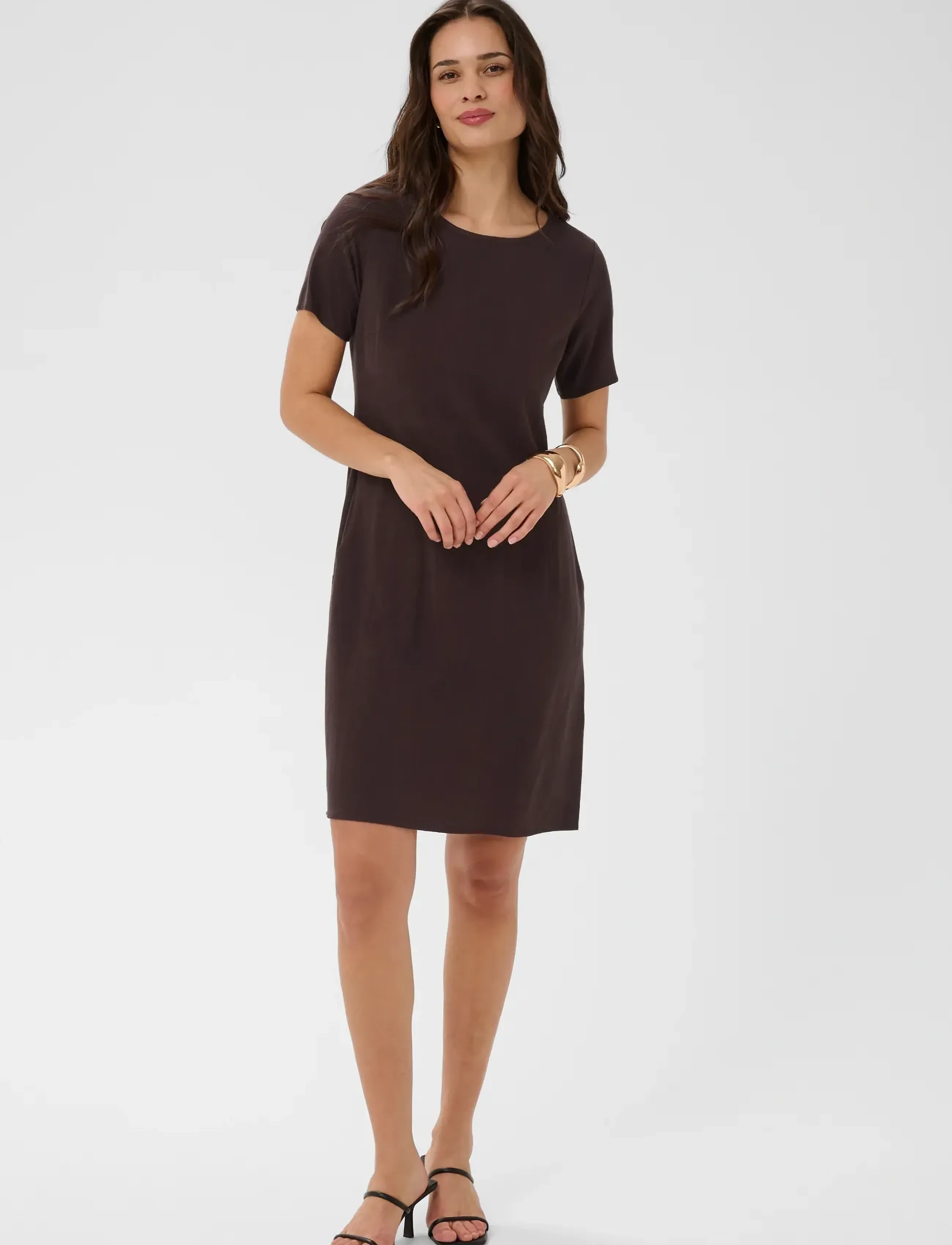 Kaffe - KAliny Dress - t-shirt-kleider - black coffee - 3