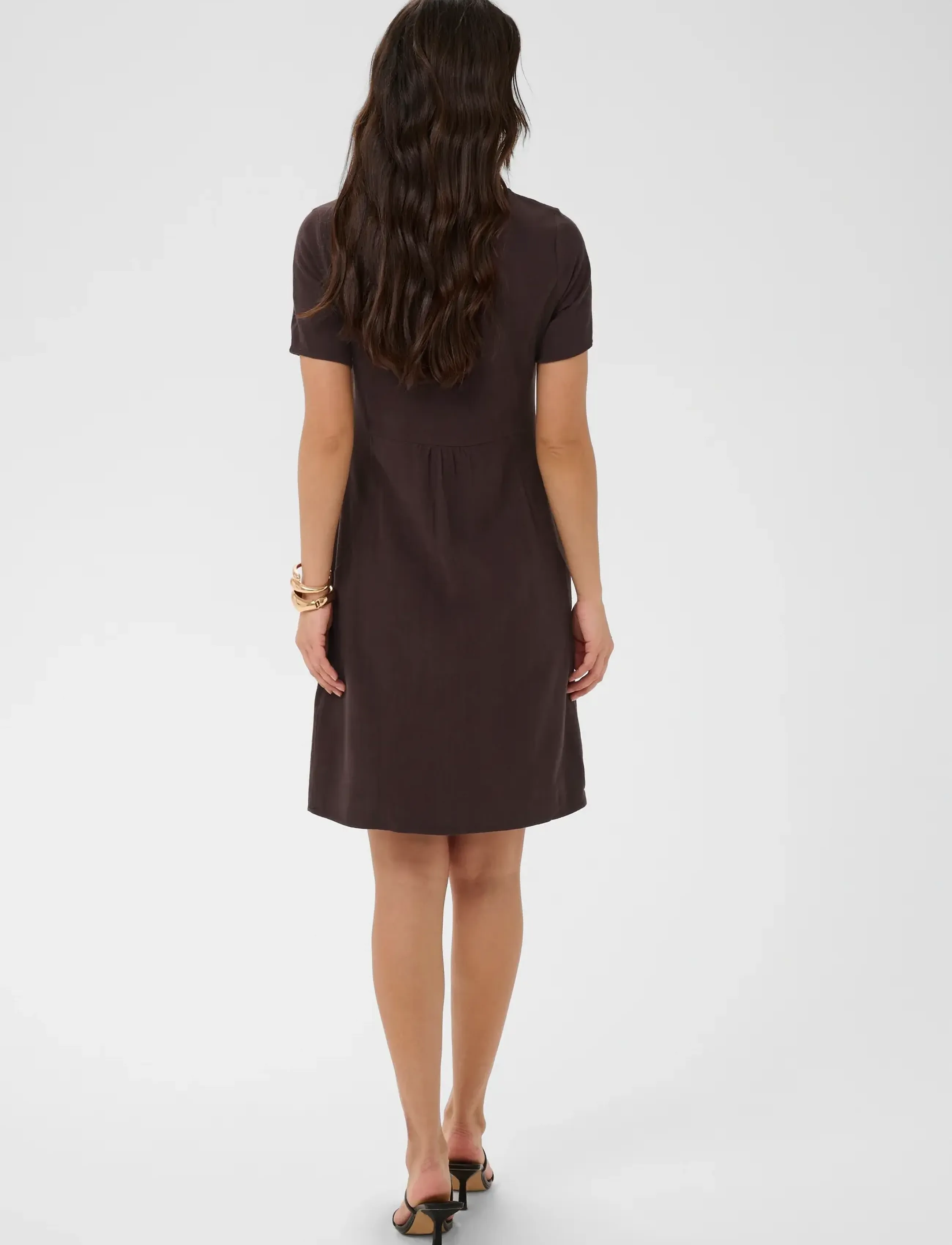Kaffe - KAliny Dress - t-shirt-kleider - black coffee - 4