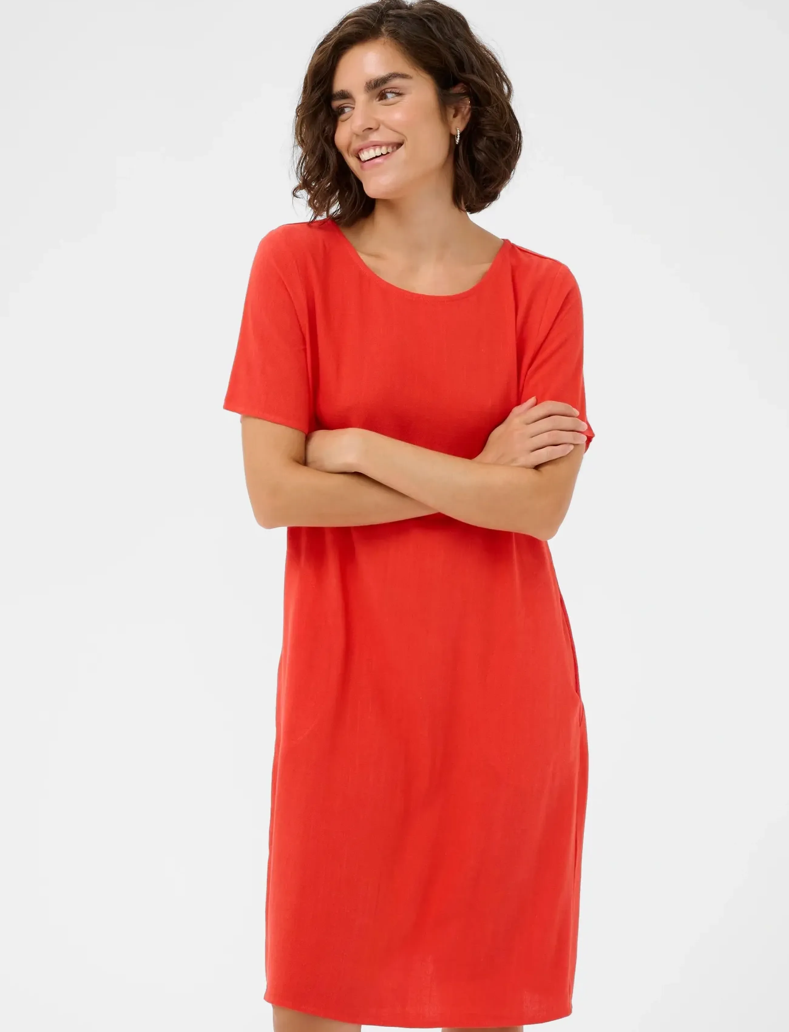 Kaffe Kaliny Dress, 42, Red, Kjoler > Knælange Og Midi, Dame