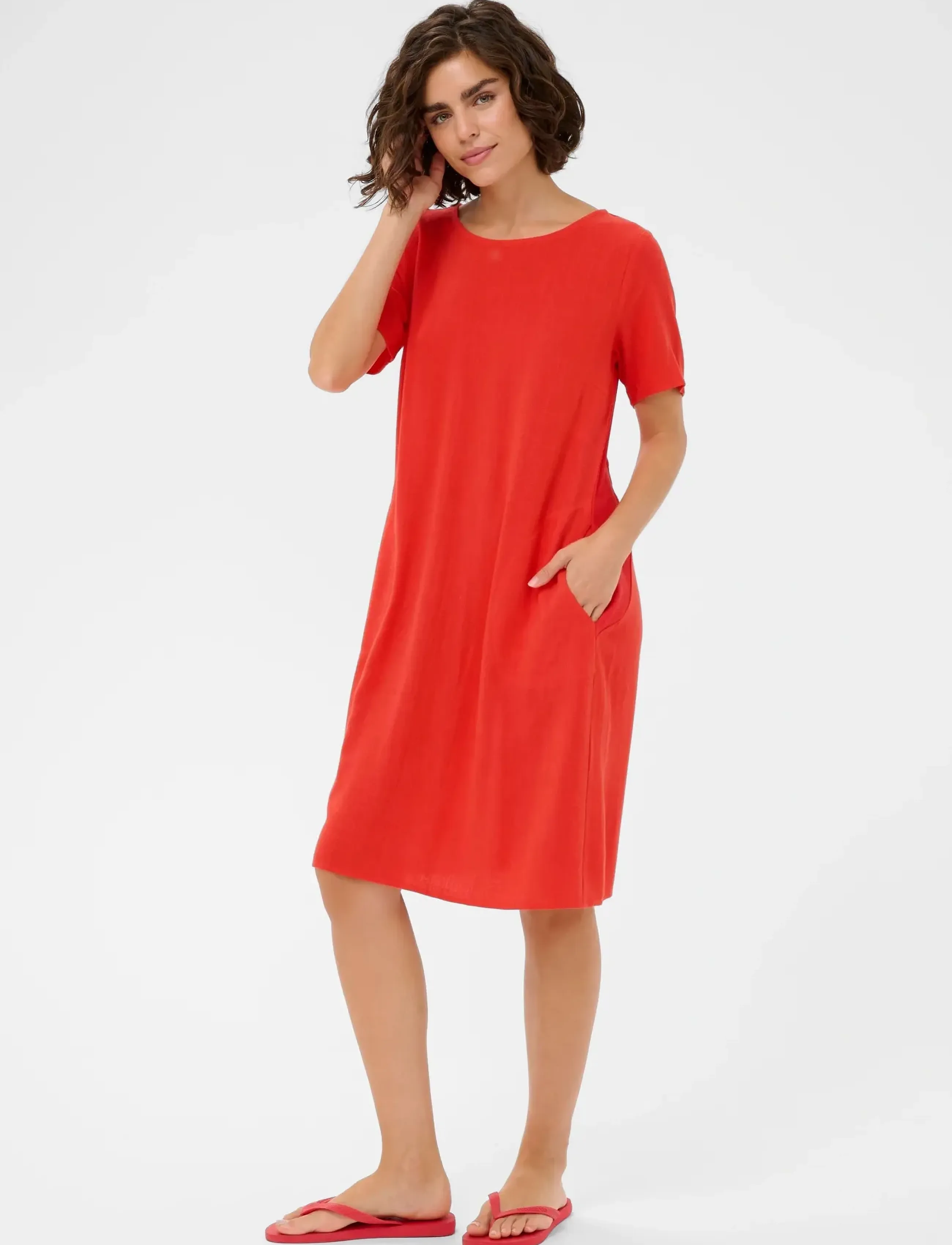 Kaffe - KAliny Dress - t-skjortekjoler - poppy red - 3