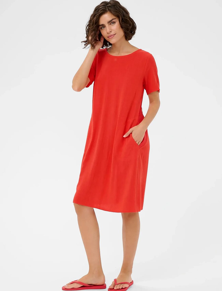 Kaffe - KAliny Dress - t-skjortekjoler - poppy red - 3