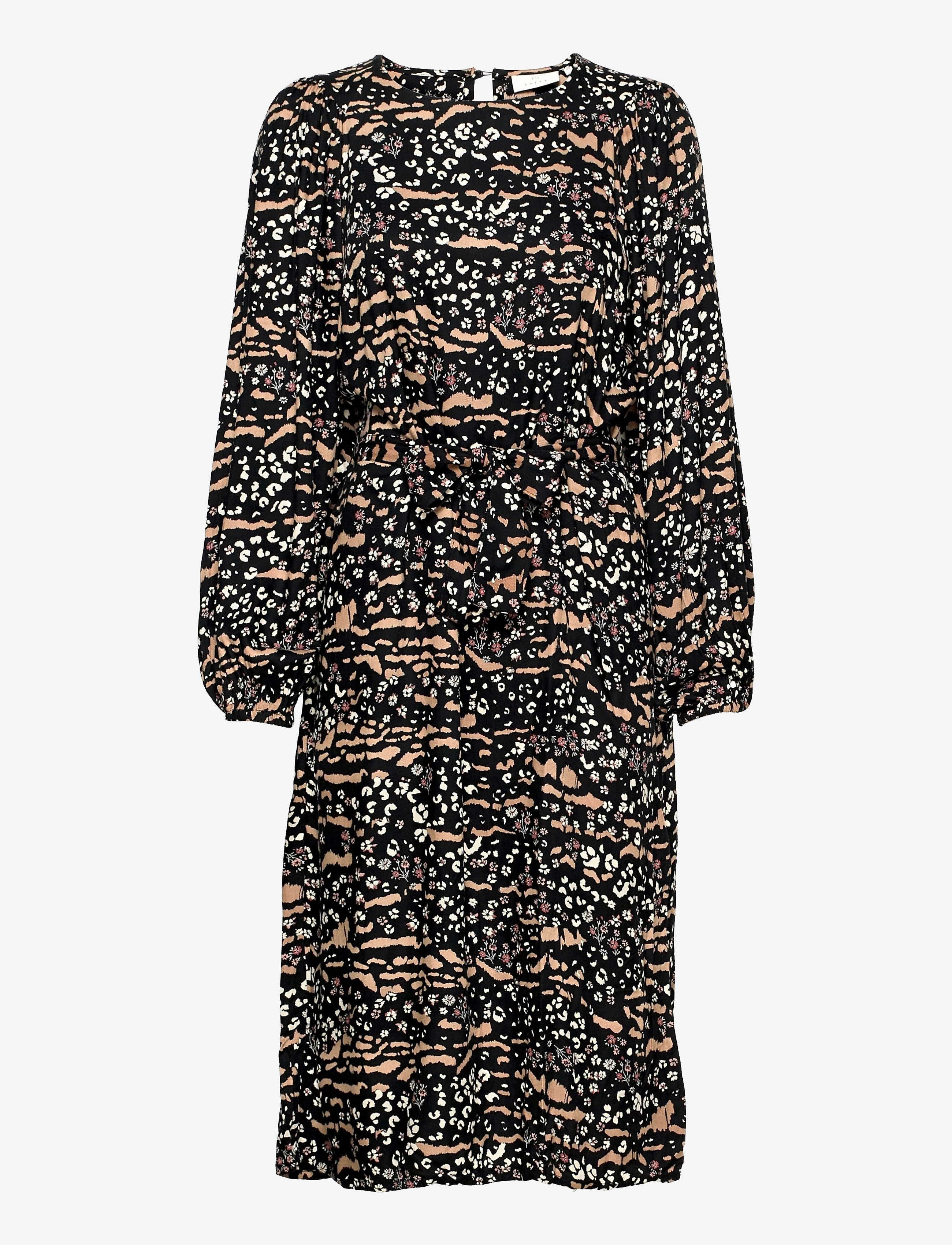 Kaffe KAerina Dress - Kjoler - BLACK, AMPHORA ANIMAL FLOWER / multi