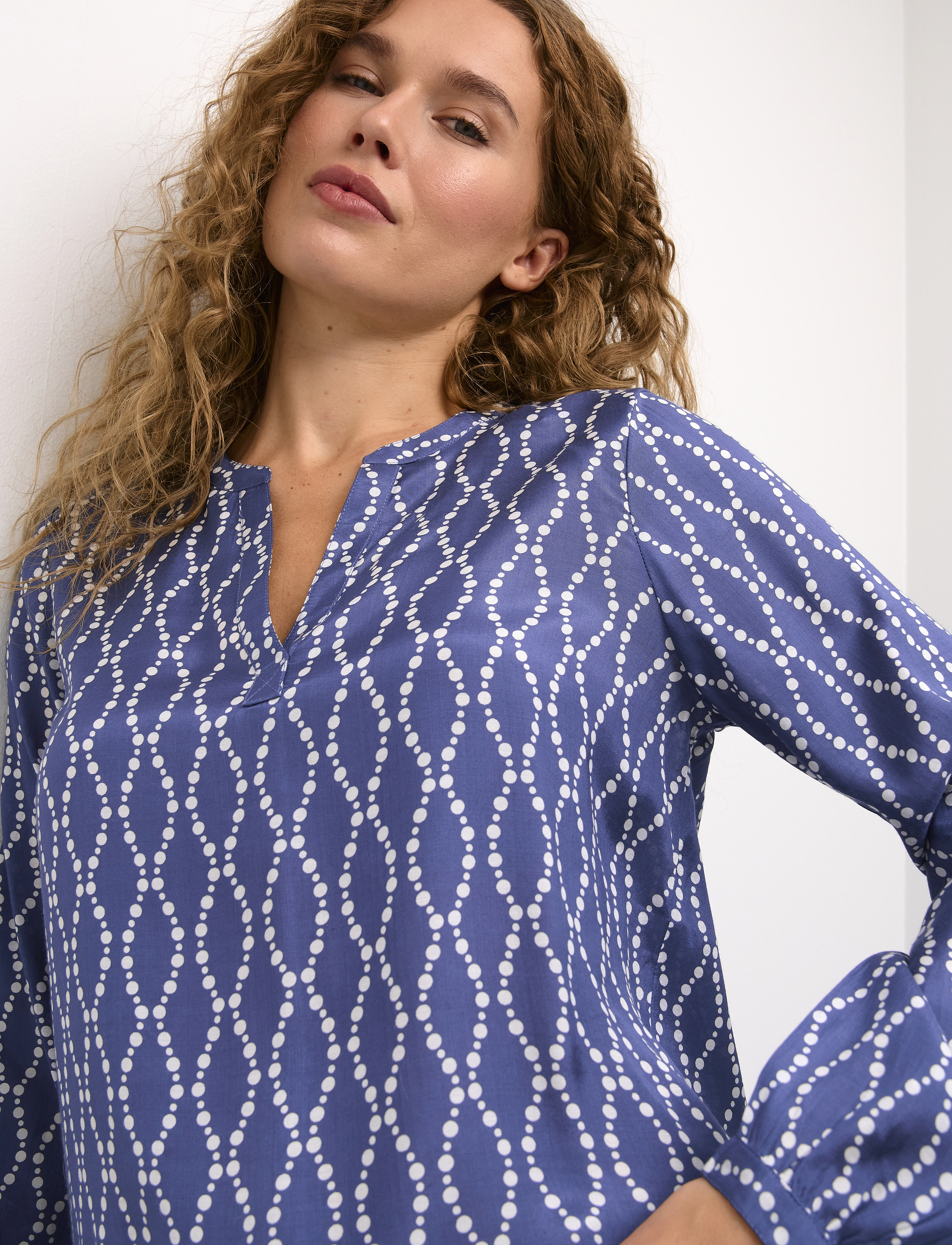 Kaffe - KAolan Blouse - langärmlige blusen - blue indigo/chalk chain print - 5