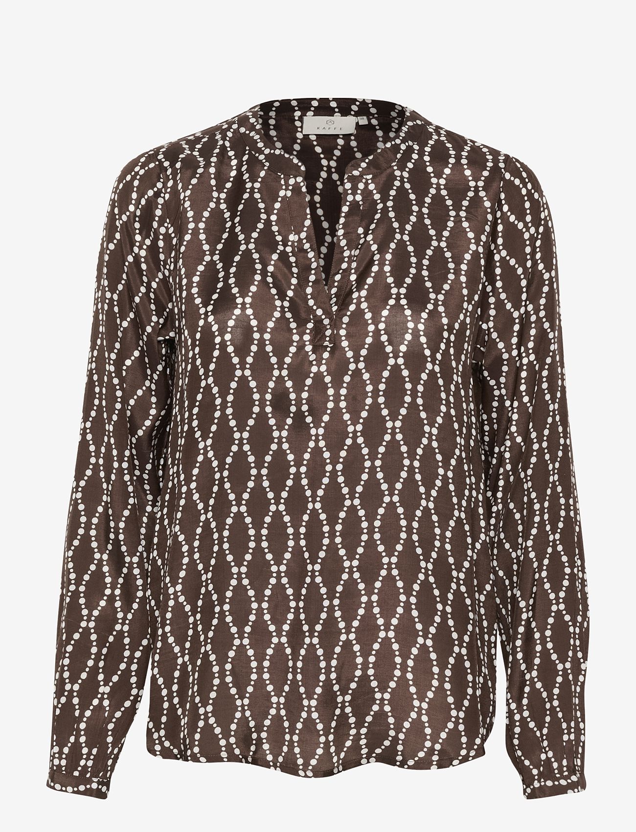 Kaffe - KAolan Blouse - langärmlige blusen - chestnut/chalk chain print - 0