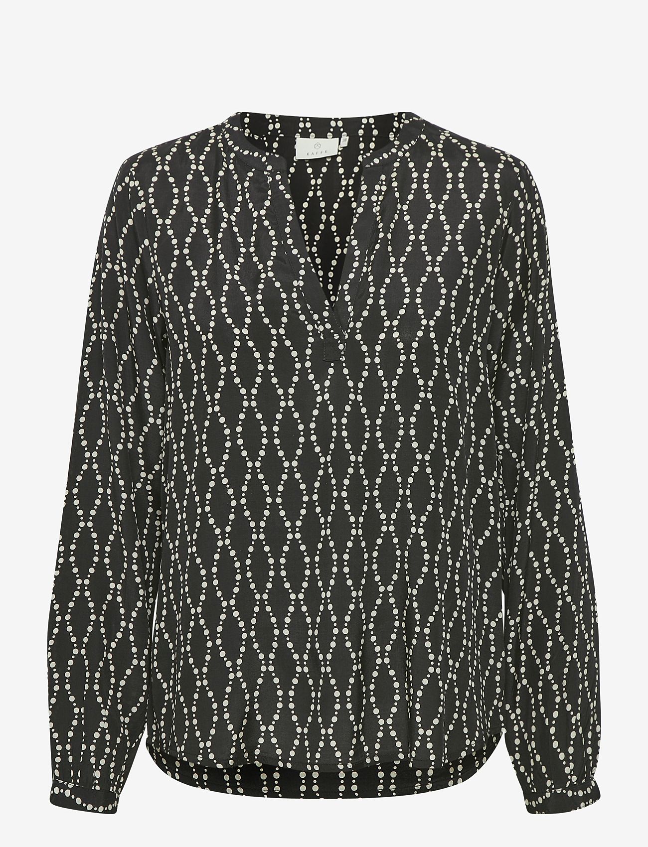 Kaffe - KAolan Blouse - langärmlige blusen - black / sand chain print - 0