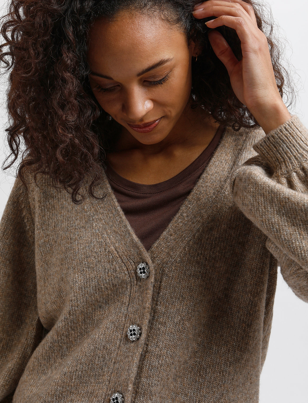 Kaffe - KAjen cardigan - amphora melange - 5