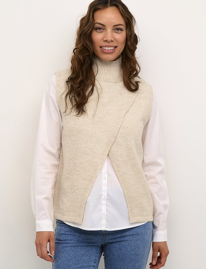 Kaffe - KAtaris Knit Vest - kootud vestid - sand dollar melange - 0