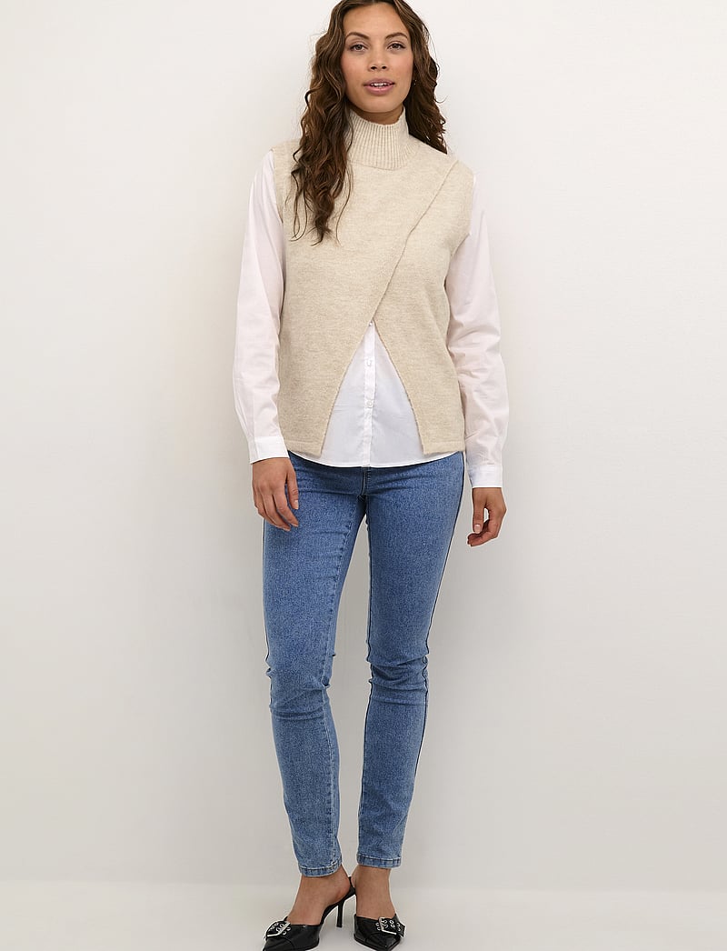 Kaffe - KAtaris Knit Vest - kootud vestid - sand dollar melange - 3