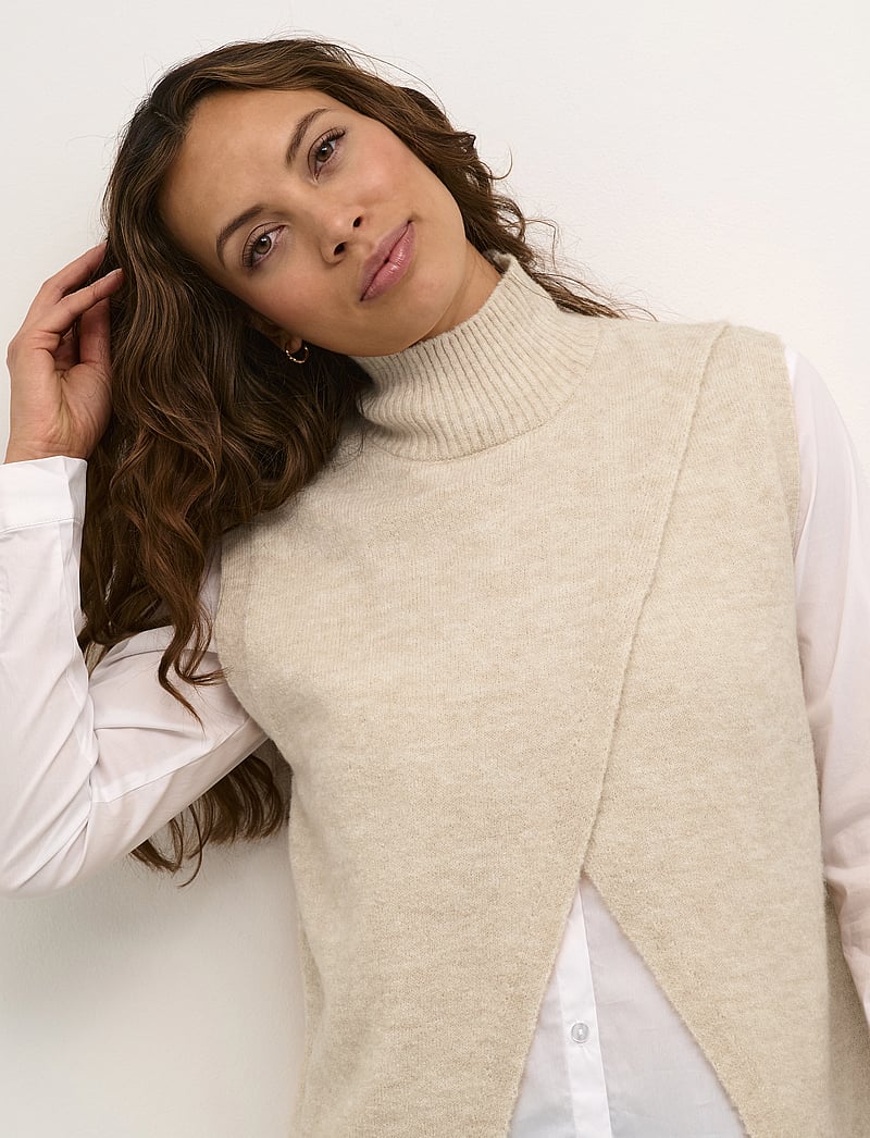 Kaffe - KAtaris Knit Vest - kootud vestid - sand dollar melange - 5