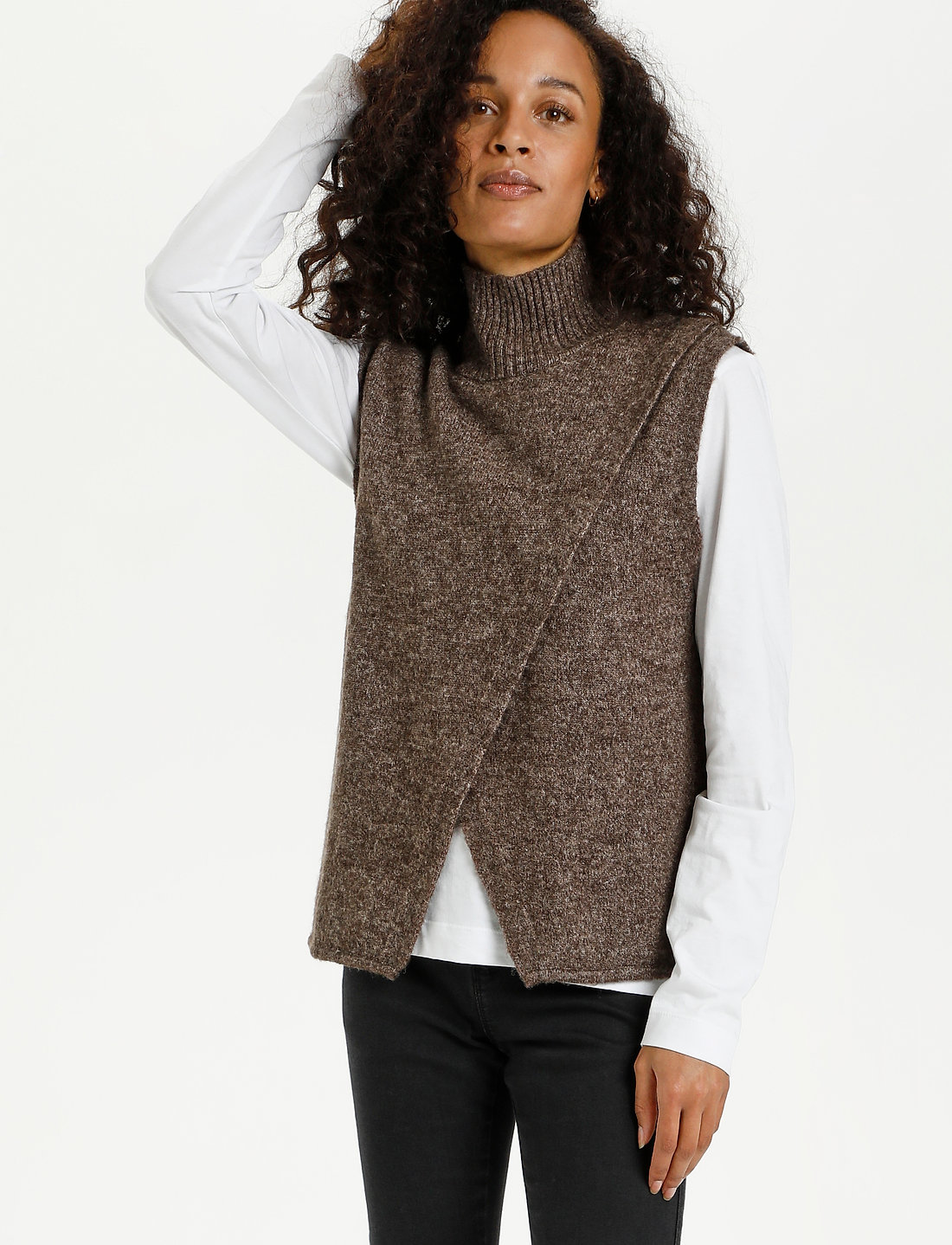 Kaffe - KAtaris Knit Vest - kootud vestid - shopping bag melange - 0