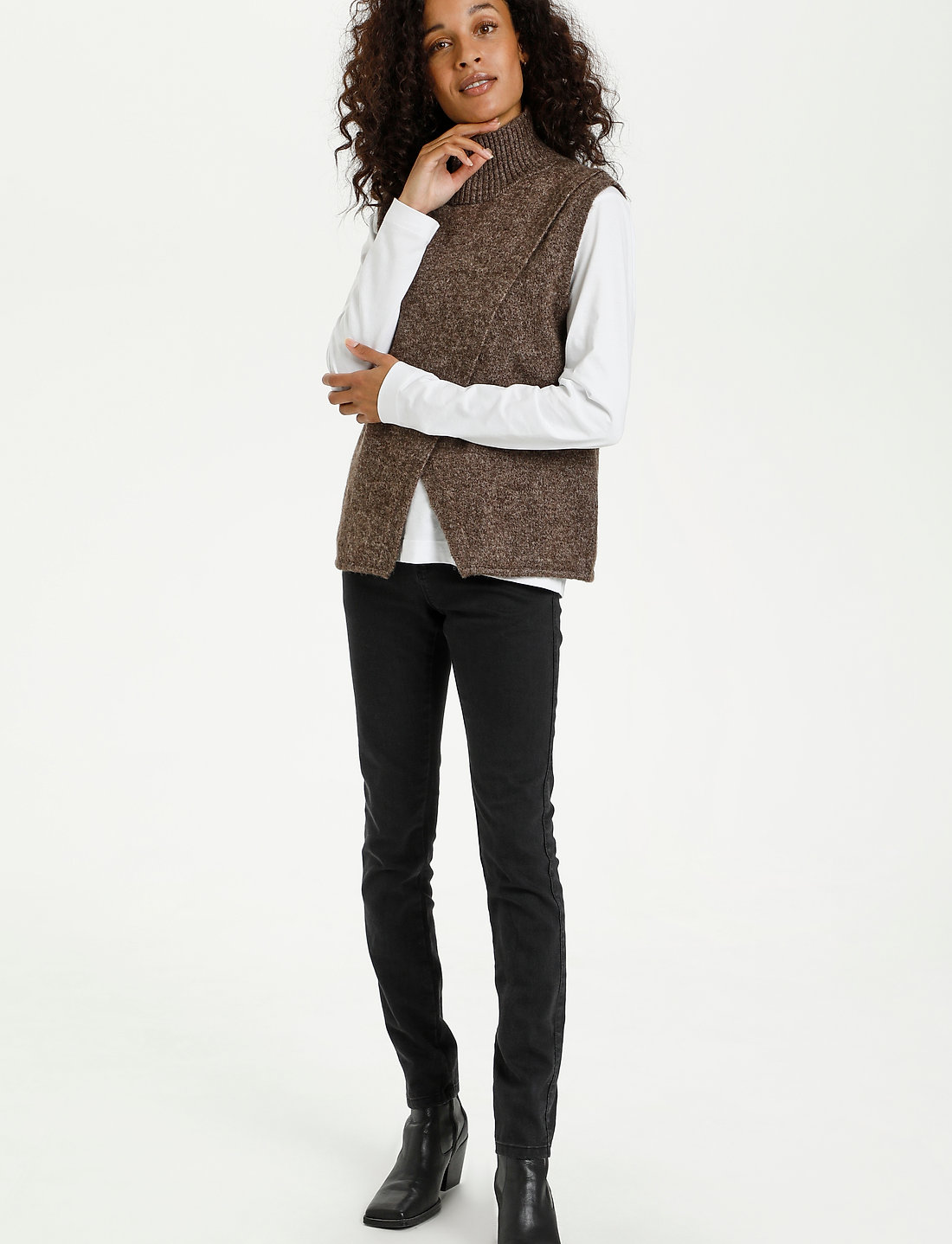Kaffe - KAtaris Knit Vest - kootud vestid - shopping bag melange - 3