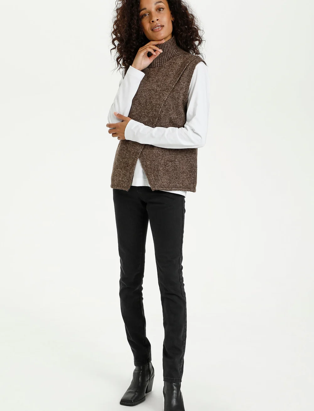 Kaffe - KAtaris Knit Vest - stickade västar - shopping bag melange - 3
