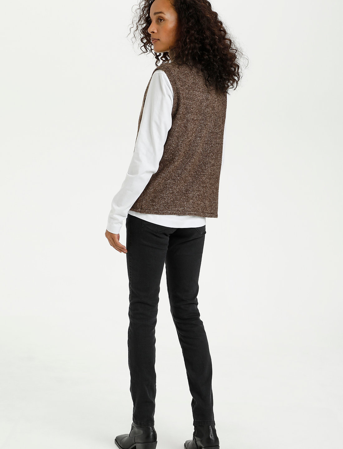 Kaffe - KAtaris Knit Vest - kootud vestid - shopping bag melange - 4