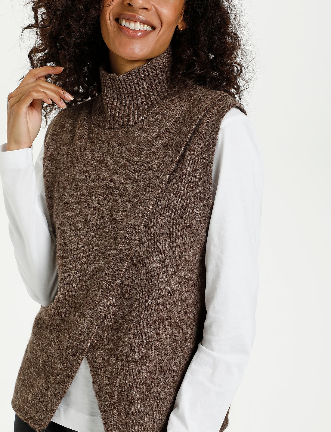 Kaffe - KAtaris Knit Vest - kootud vestid - shopping bag melange - 5