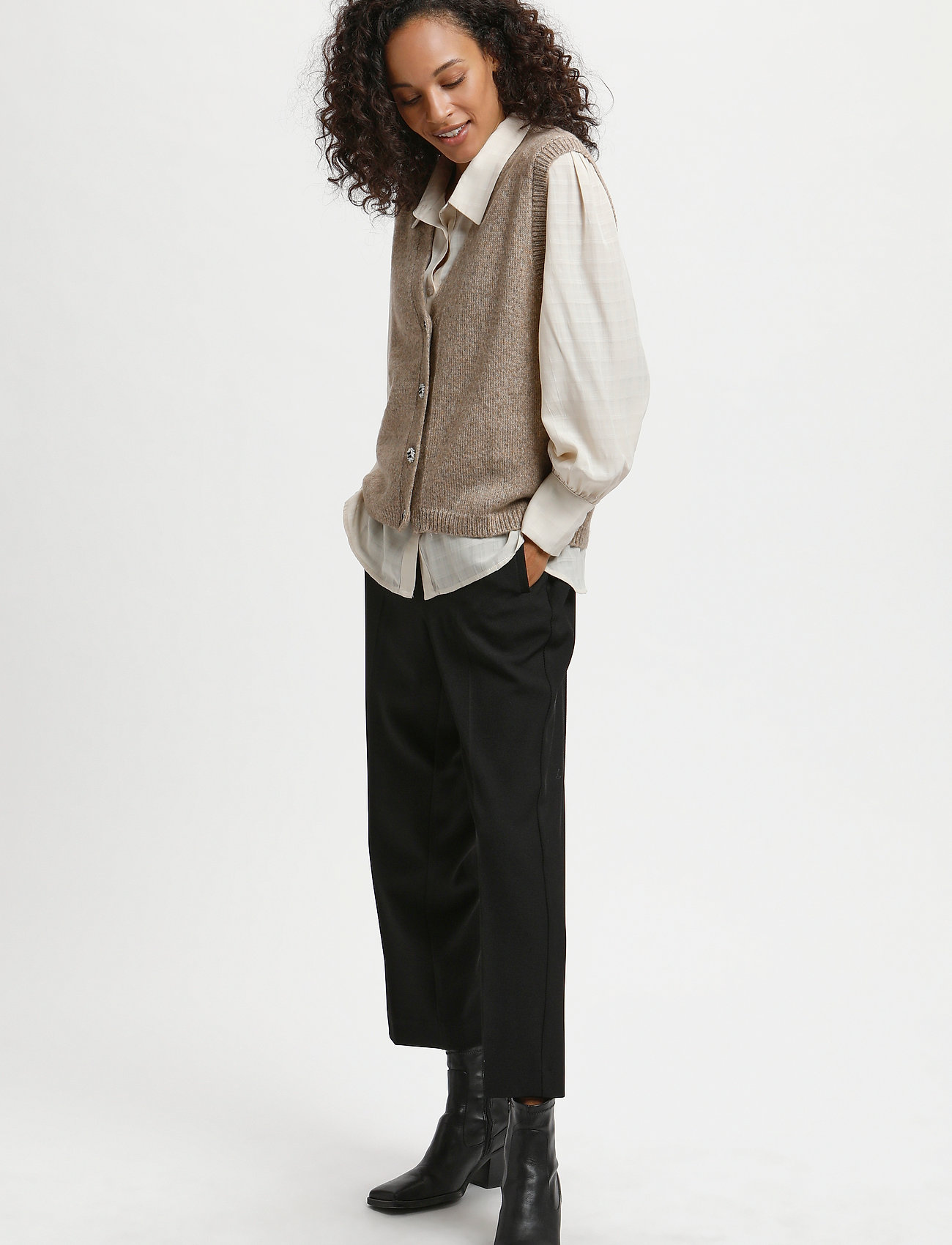 Kaffe - KAjen Knit Vest - amphora melange - 3