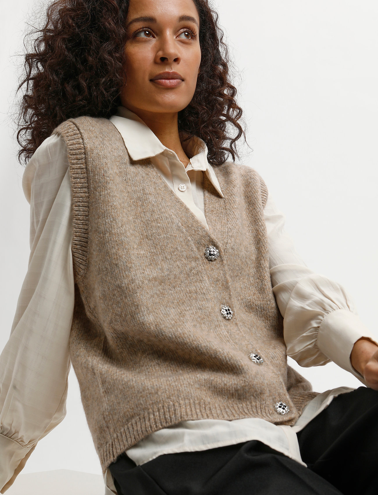 Kaffe - KAjen Knit Vest - amphora melange - 5